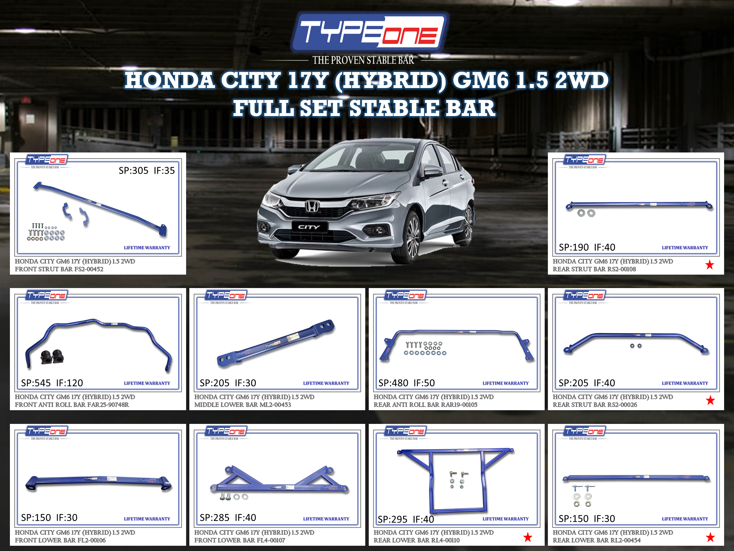 (TYPEONE) HONDA CITY 17Y (HYBRID) GM6 1.5 2WD