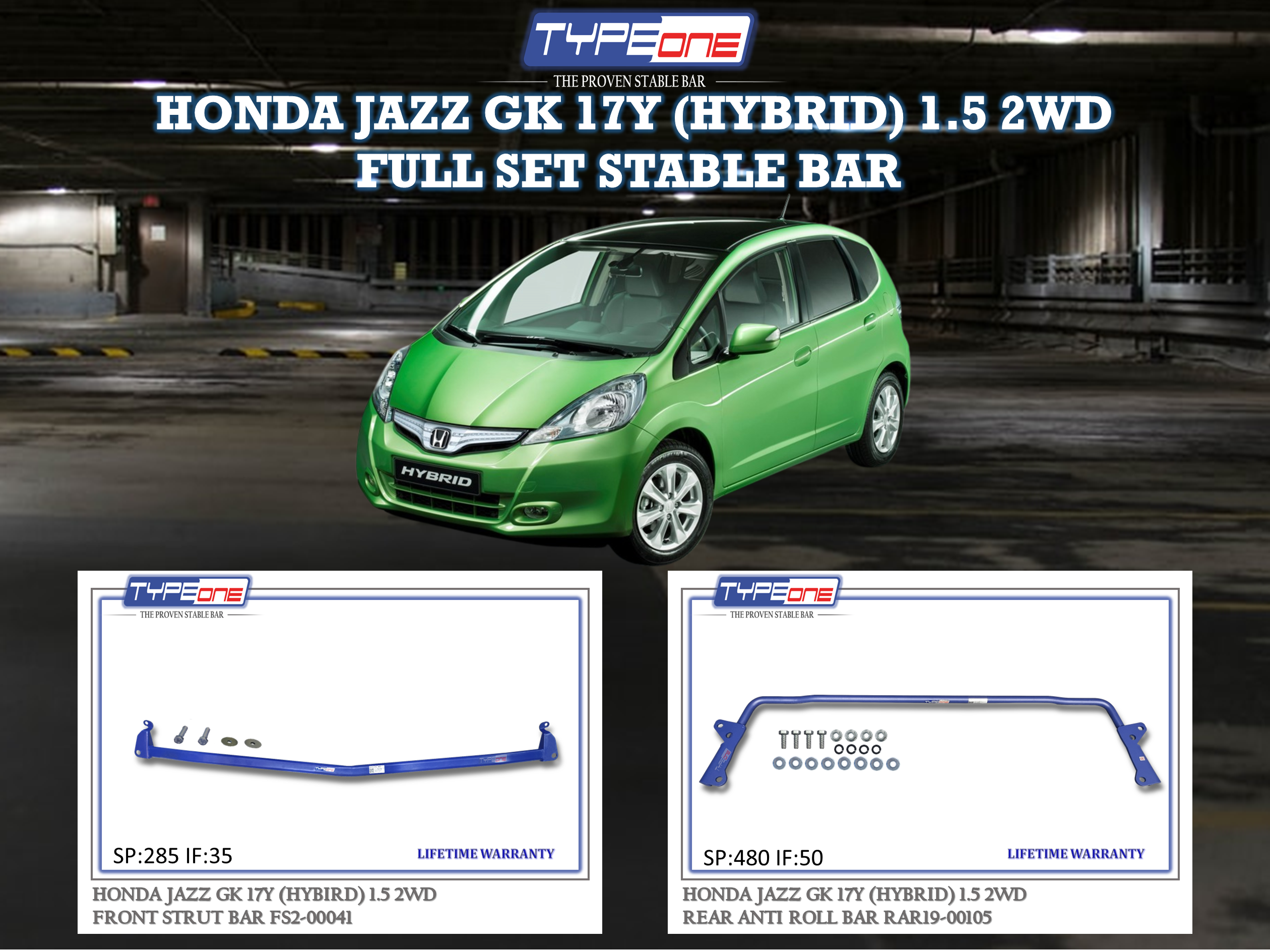 (TYPEONE) HONDA JAZZ GK 17Y (HYBRID) 1.5 2WD