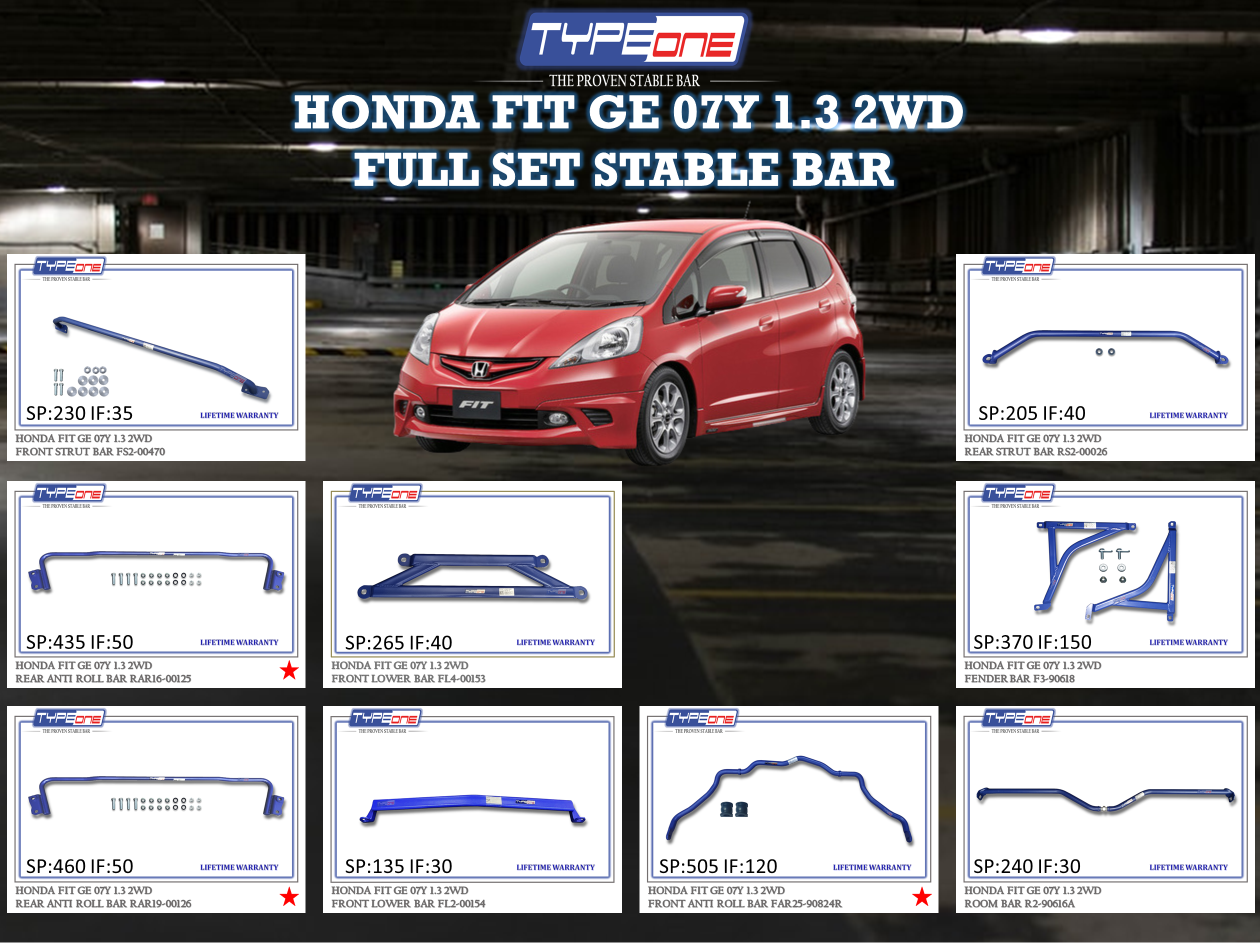 (TYPEONE) HONDA FIT GE 07Y 1.3 2WD