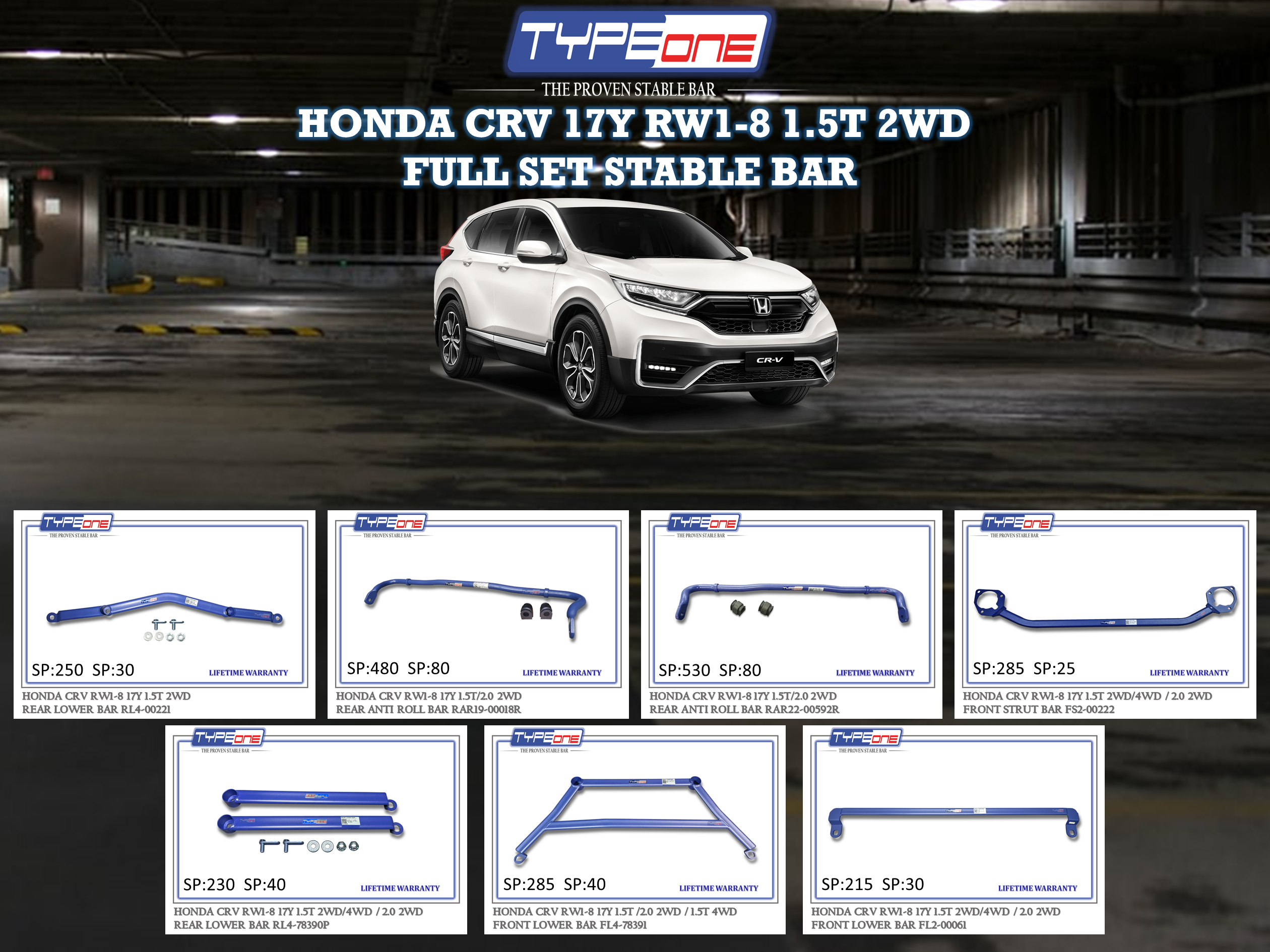 (TYPEONE) HONDA CRV 17Y RW1-8 1.5T 2WD