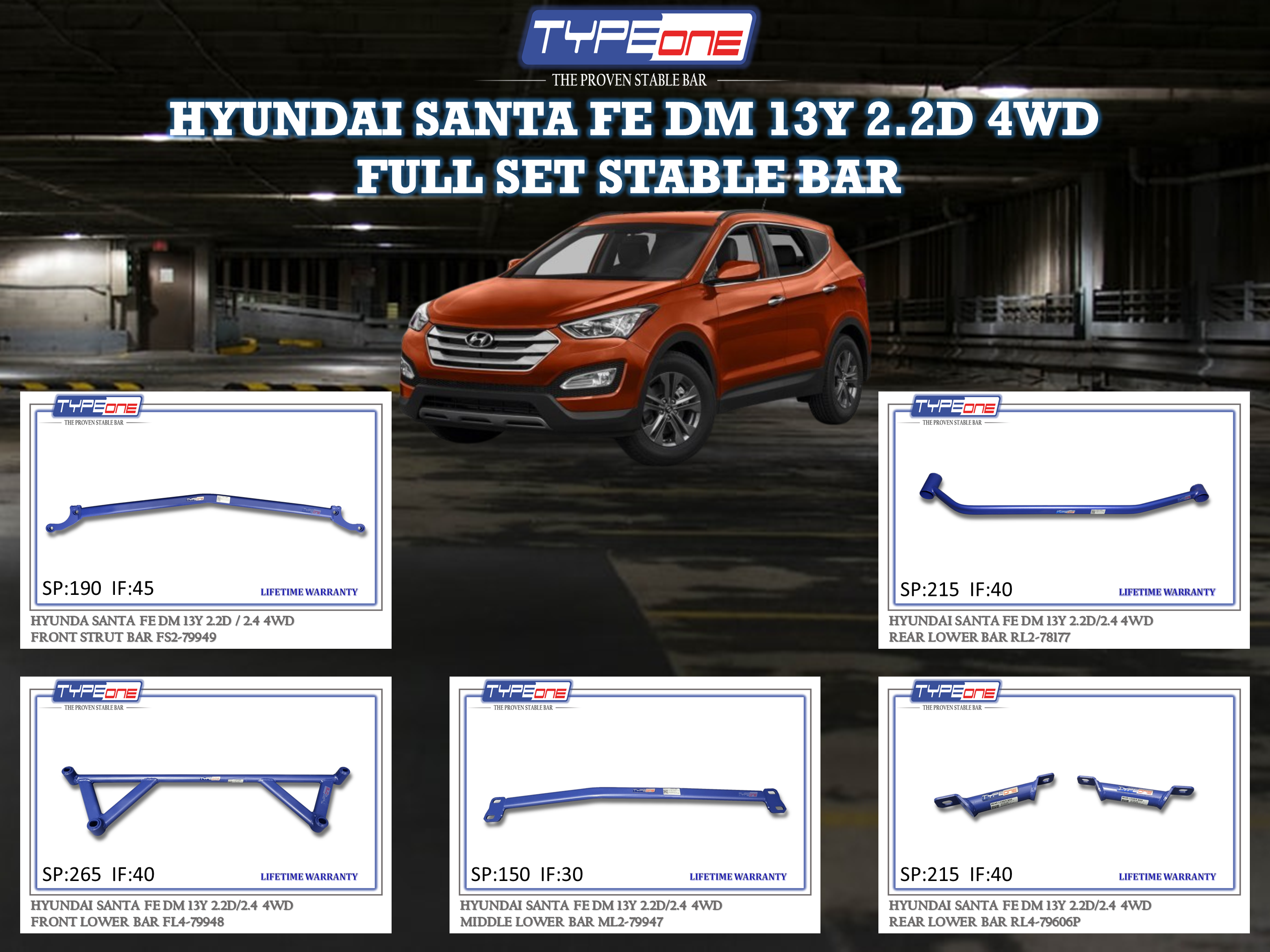 (TYPEONE) HYUNDAI SANTA FE DM 13Y 2.2D 4WD