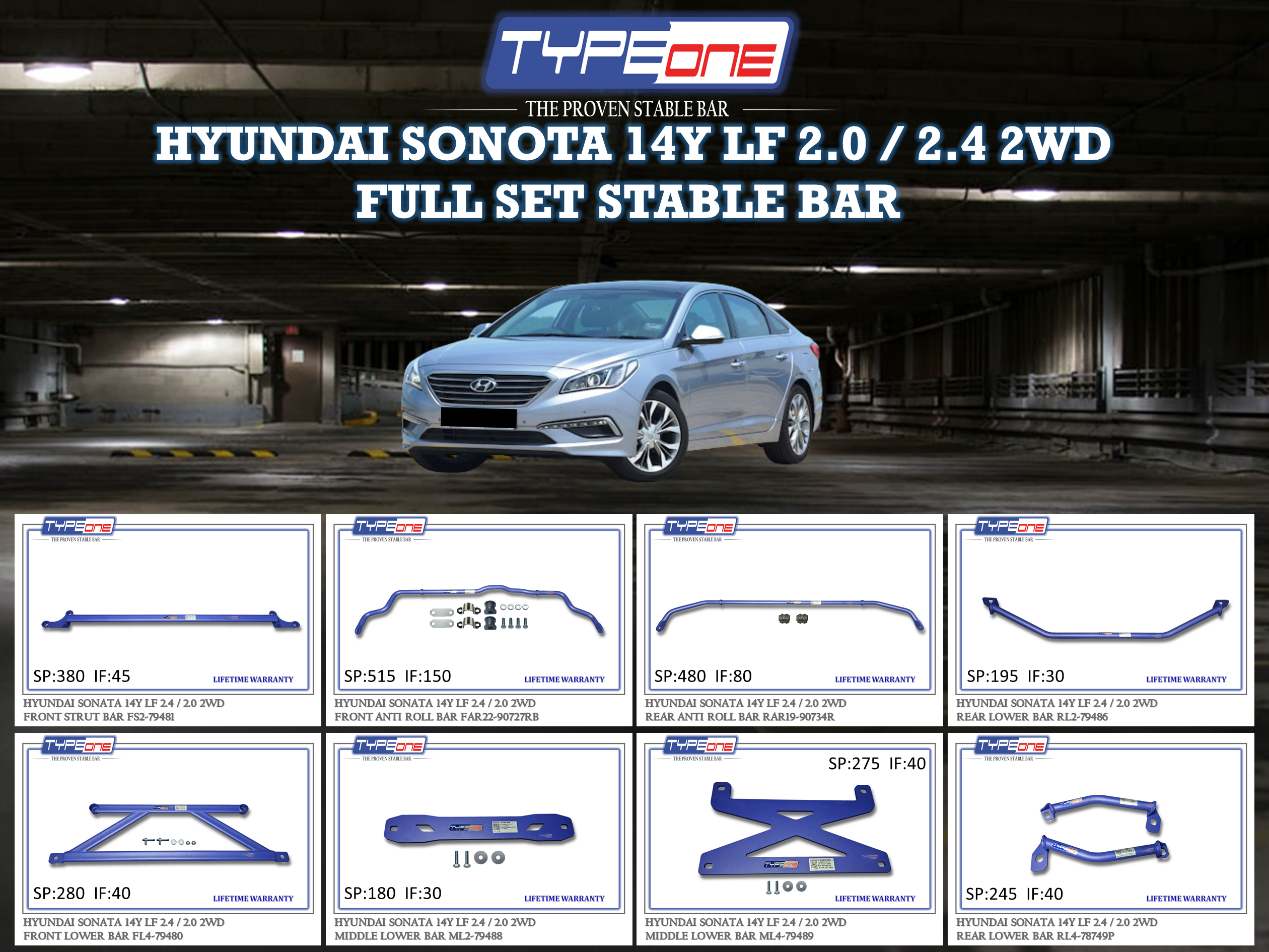 (TYPEONE) HYUNDAI SONATA 14Y LF 2.0 OR 2.4 2WD