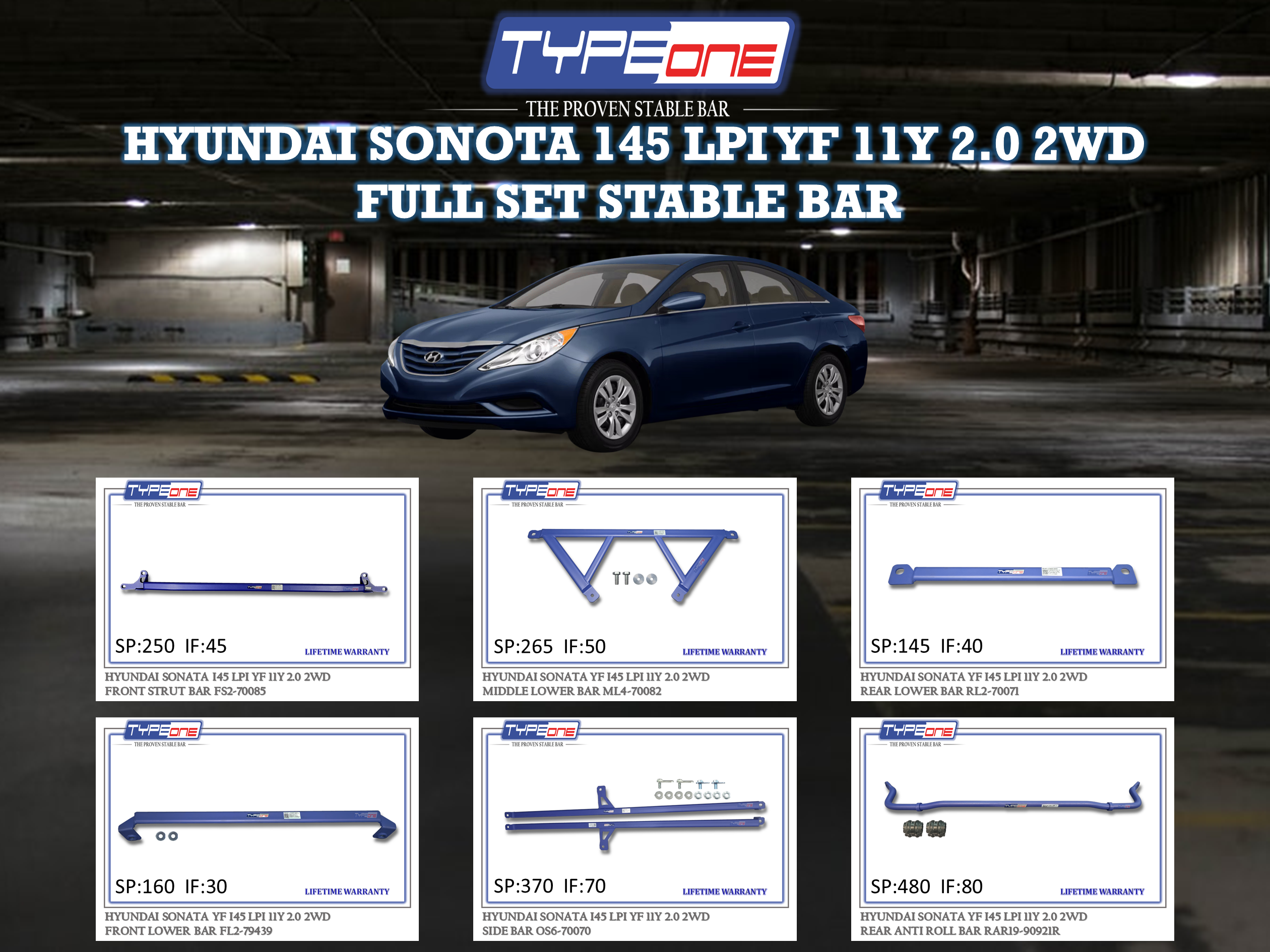 (TYPEONE) HYUNDAI SONATA 145 LPI YF 11Y 2.0 2WD