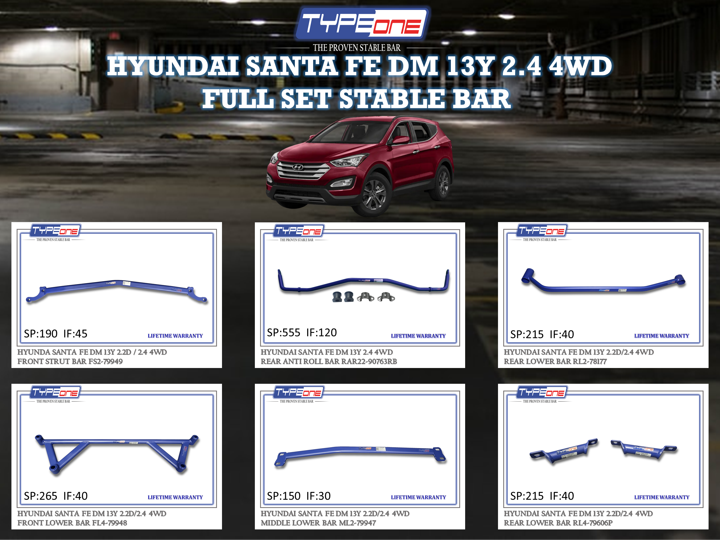 (TYPEONE) HYUNDAI SANTA FE DM 13Y 2.4 4WD