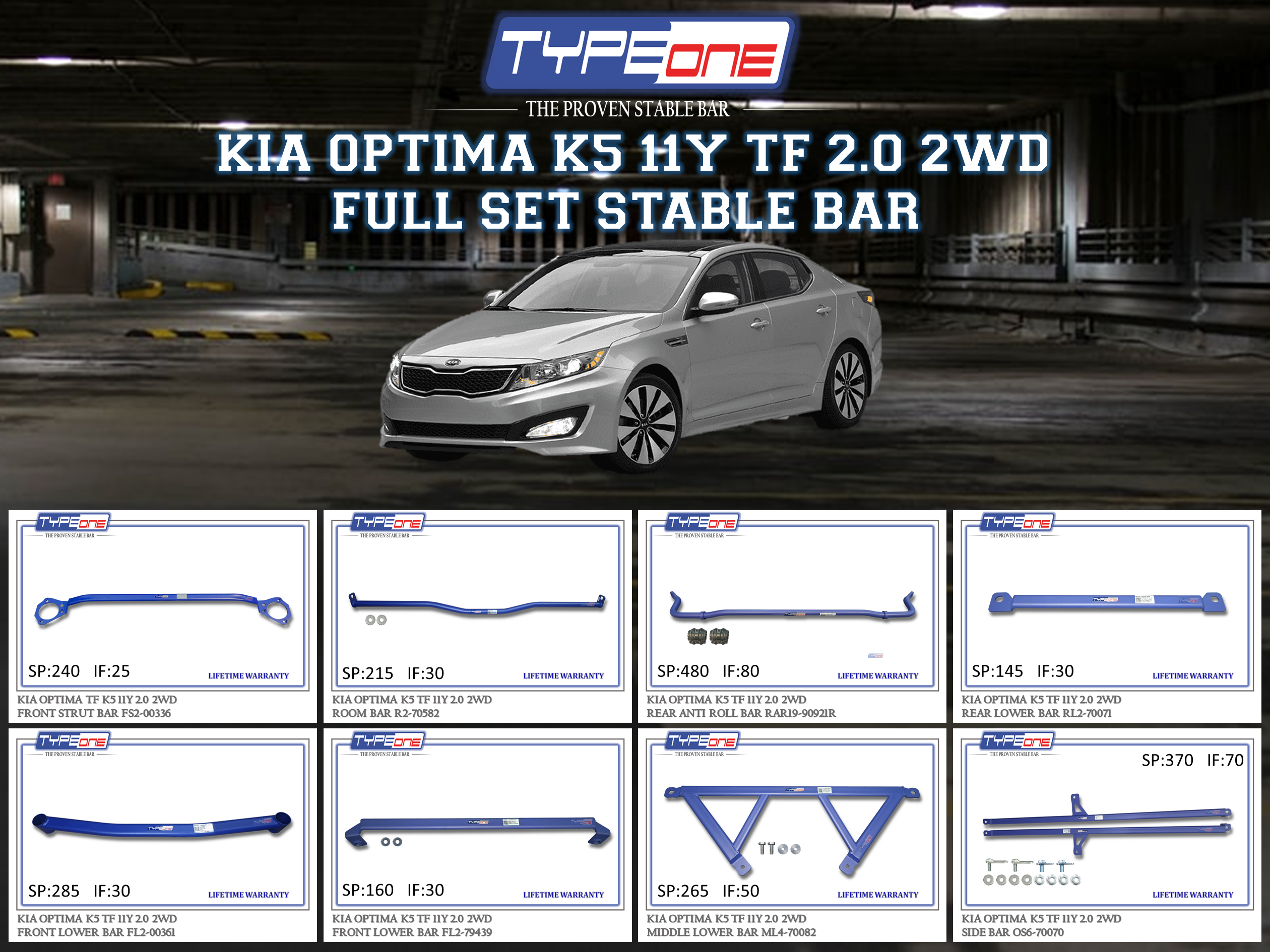 (TYPEONE) KIA OPTIMA K5 11Y TF 2.0 2WD