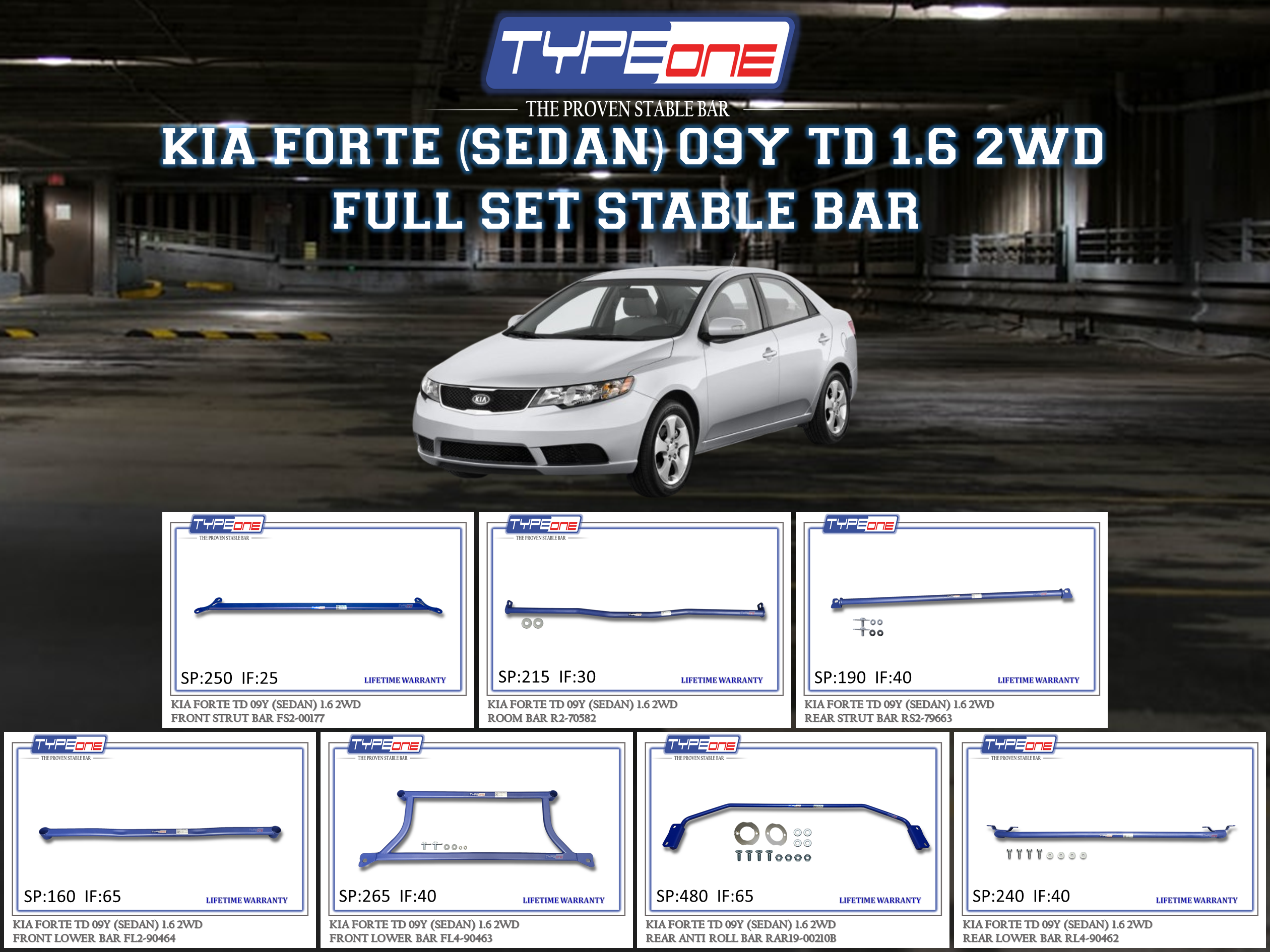 (TYPEONE) KIA FORTE (SEDAN) 09Y TD 1.6 2WD