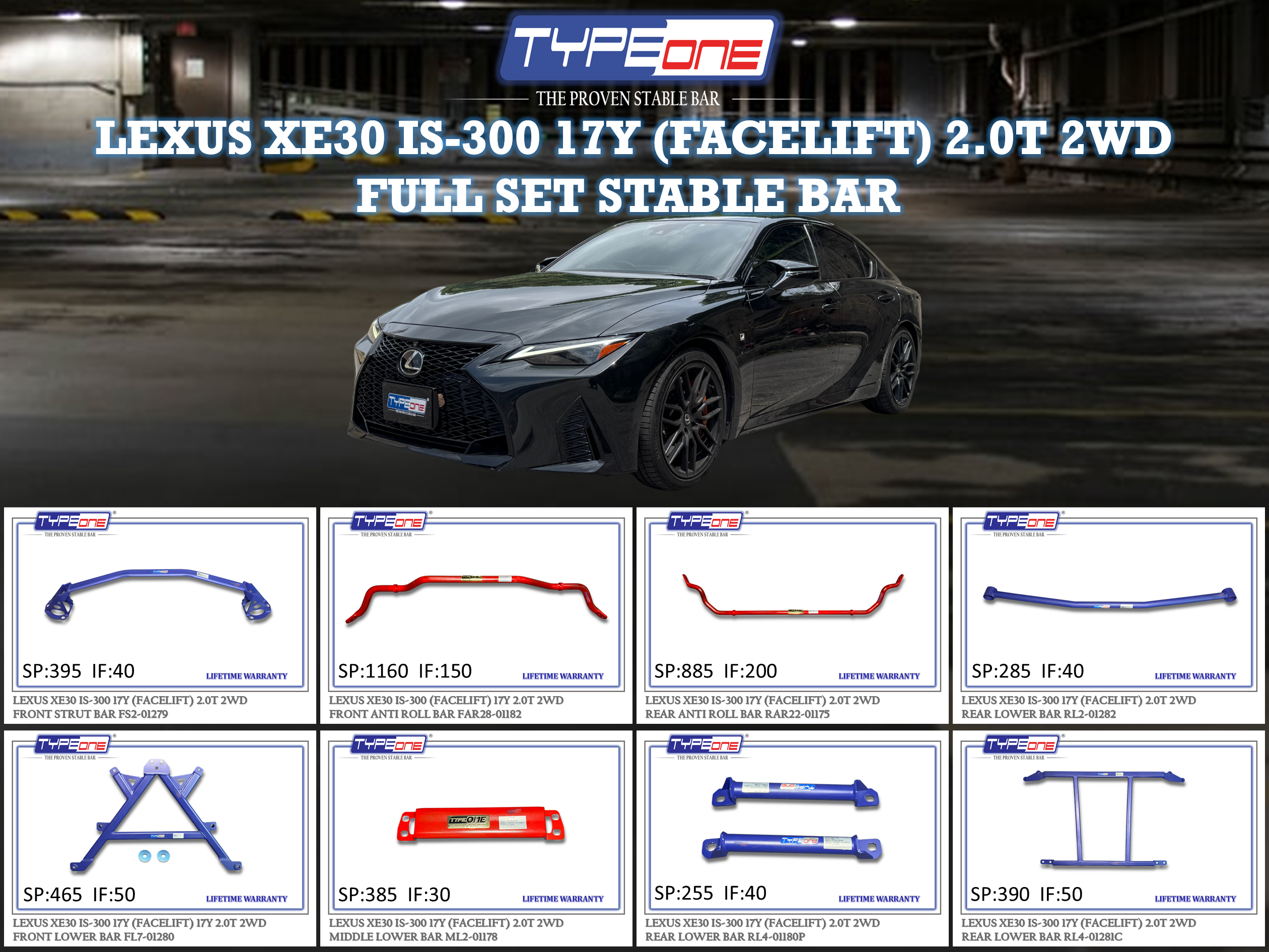(TYPEONE) LEXUS XE30 IS-300 17Y (FACELIFT) 2.0T 2WD