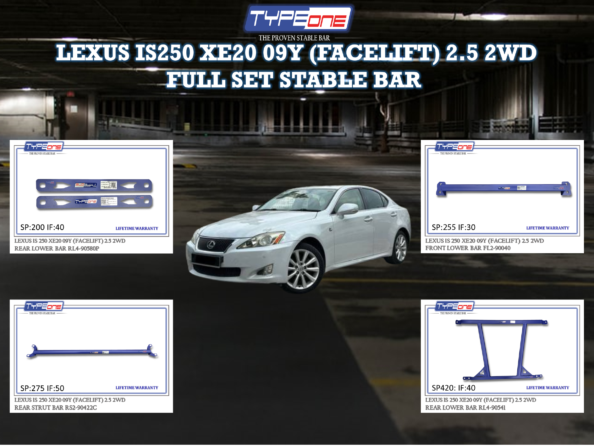 (TYPEONE) LEXUS IS250 XE20 09Y (FACELIFT) 2.5 2WD