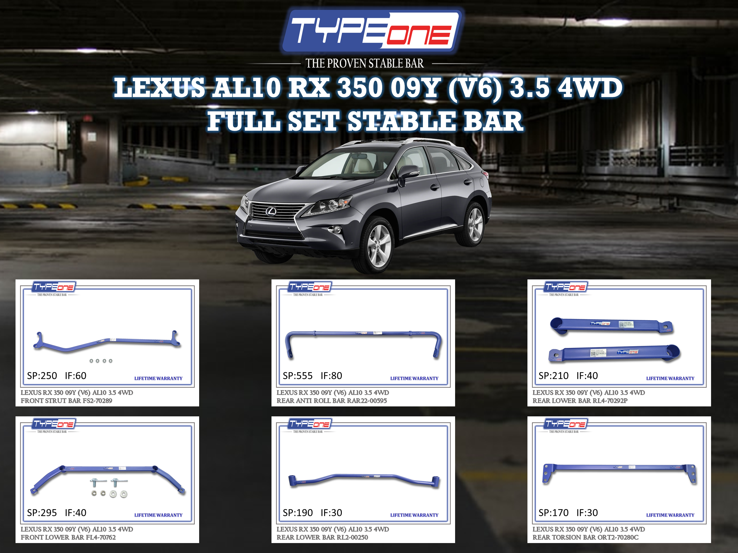 (TYPEONE) LEXUS AL10 RX 350 09Y (V6) 3.5 4WD