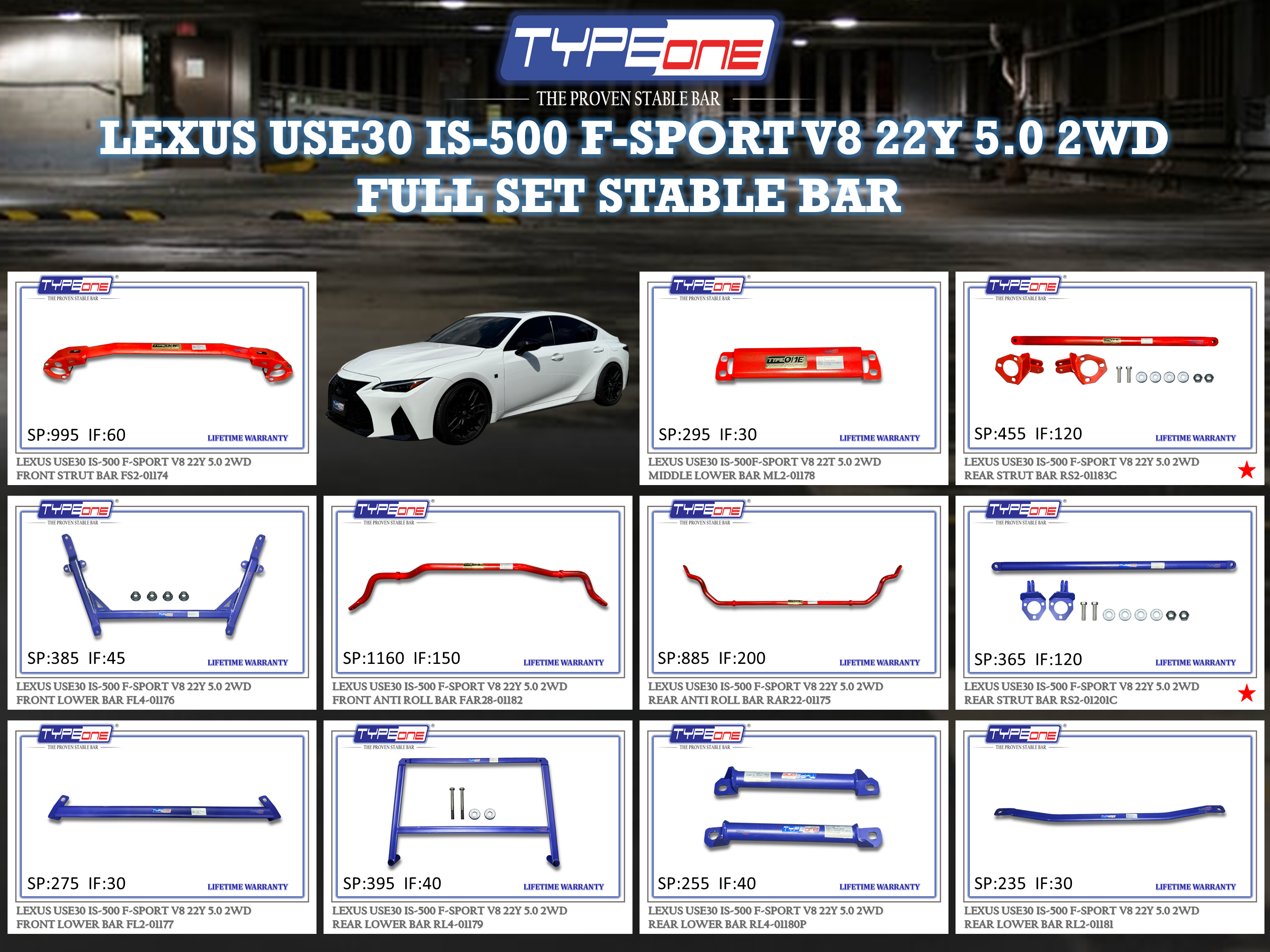 (TYPEONE) LEXUS USE30 IS-500 F-SPORT V8 22Y 5.0 2WD