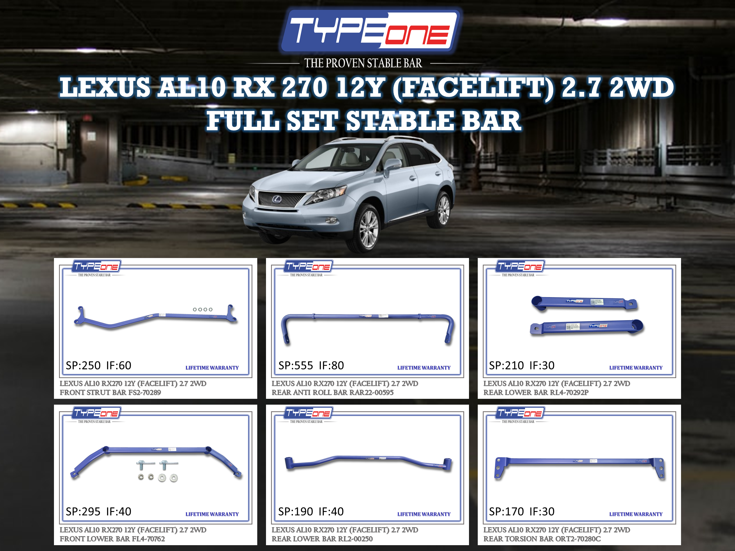 (TYPEONE) LEXUS AL10 RX 270 12Y (FACELIFT) 2.7 2WD
