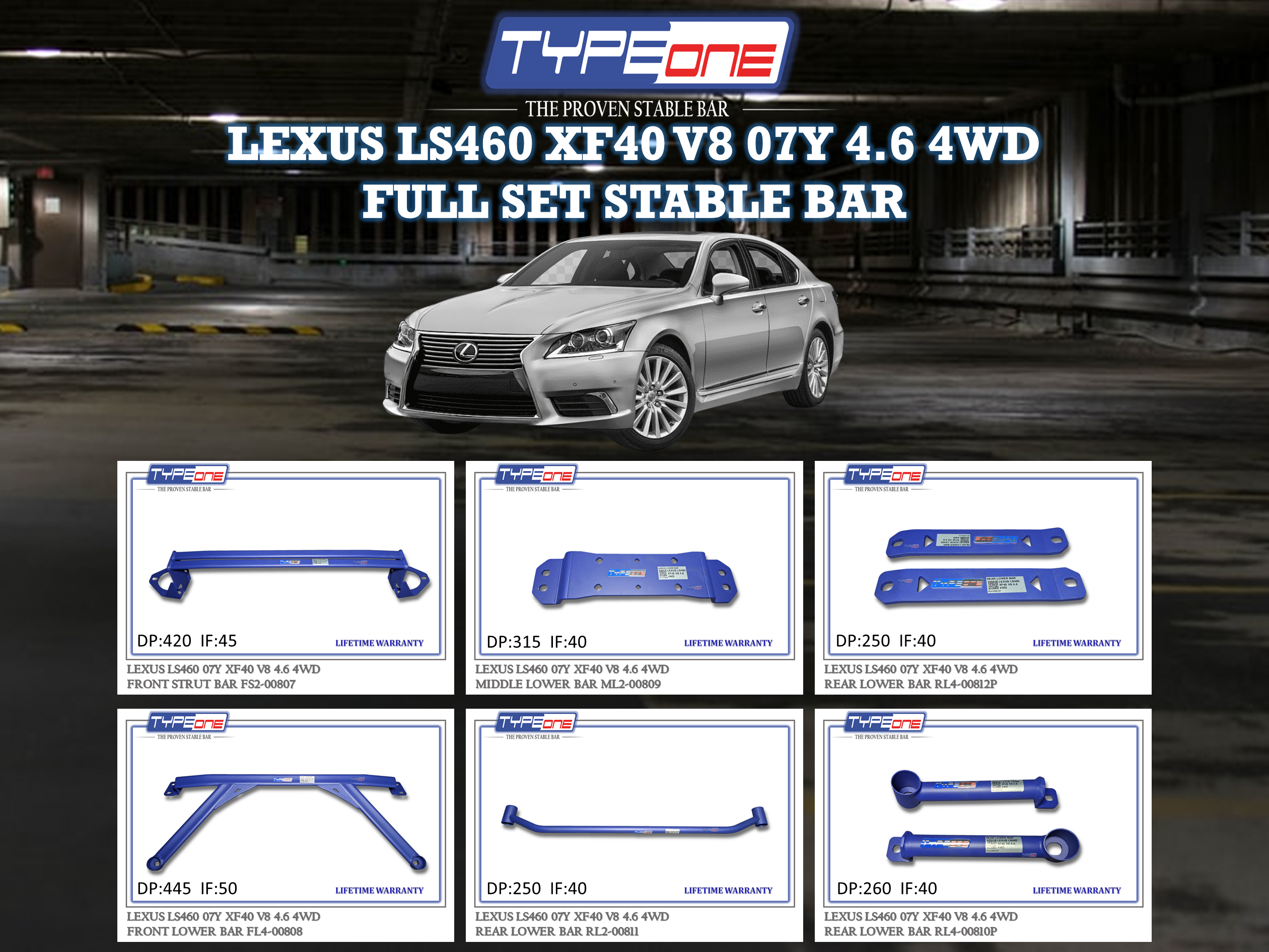 (TYPEONE) LEXUS LS460 XF40 V8 07Y 4.6 4WD