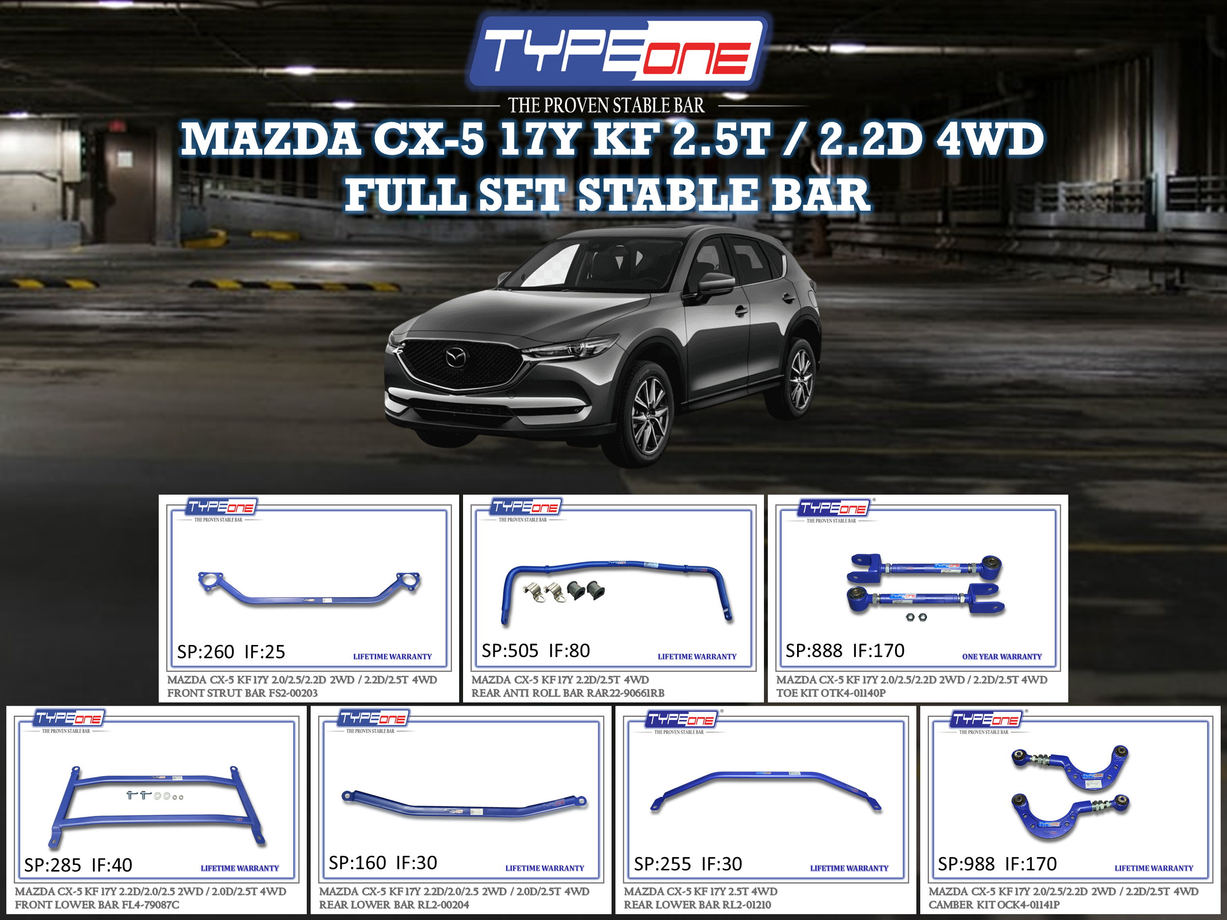 (TYPEONE) MAZDA CX-5 17Y KF 2.5T , 2.2D 4WD