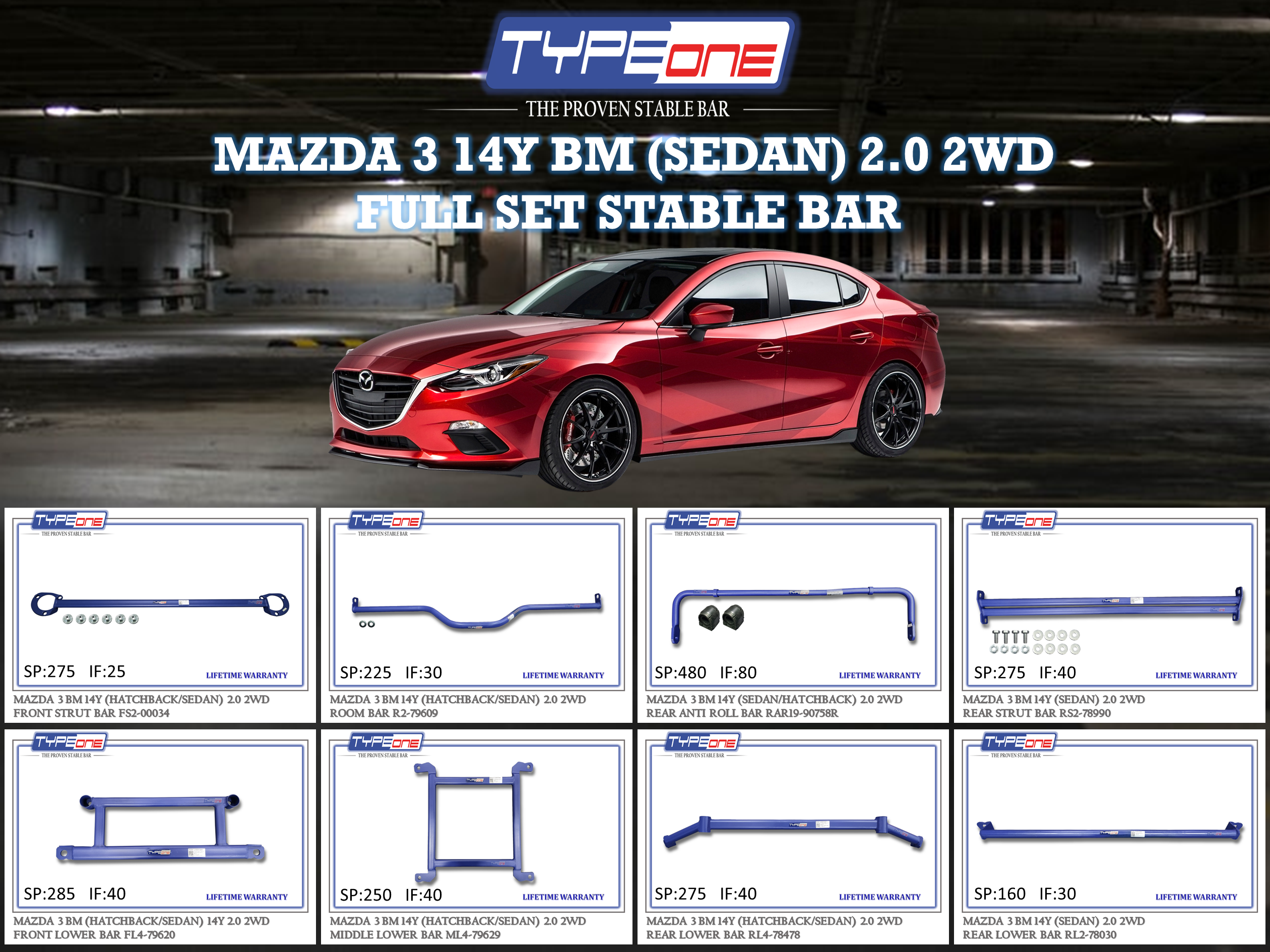(TYPEONE) MAZDA 3 14Y BM (SEDAN) 2.0 2WD