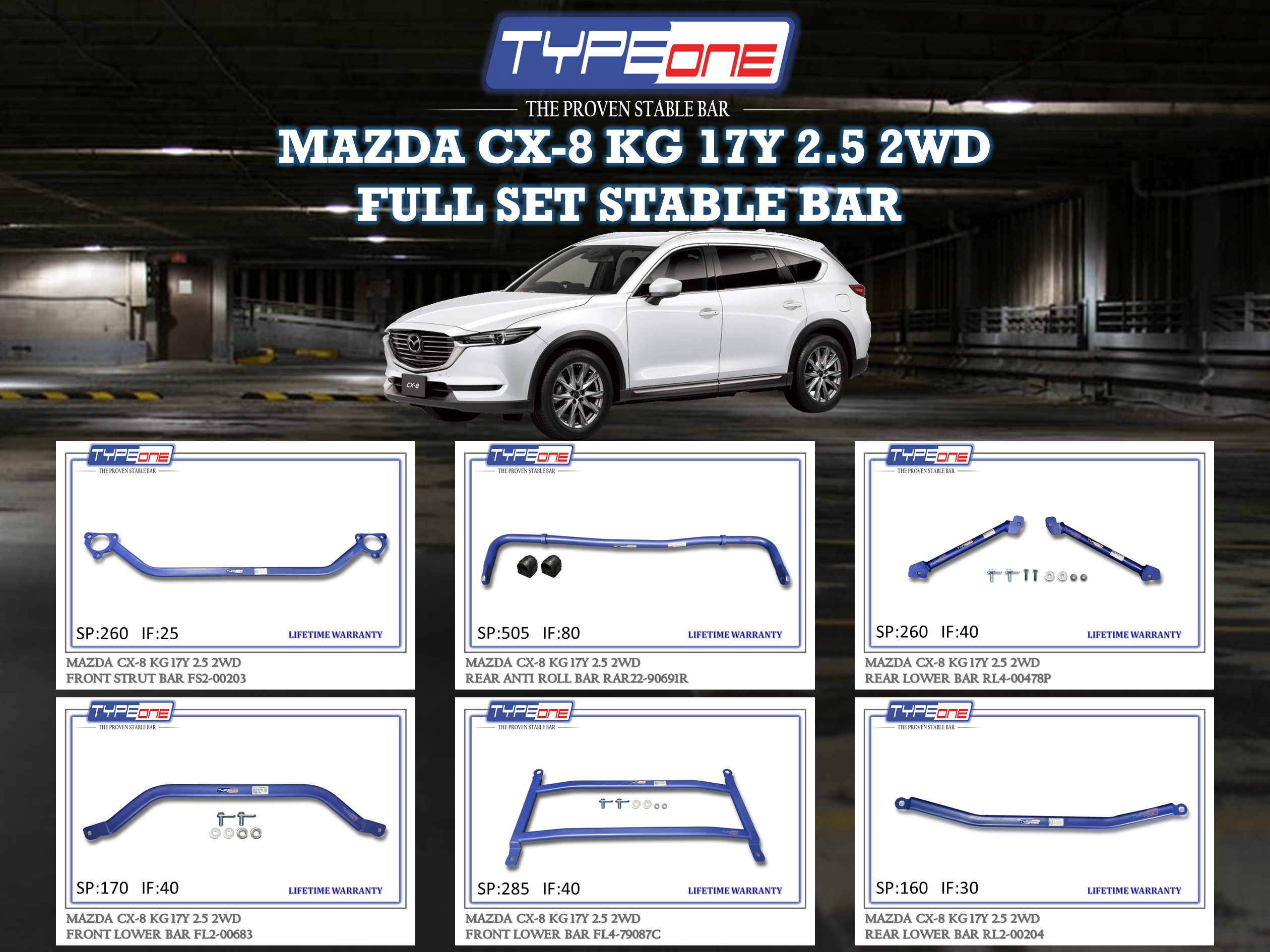 (TYPEONE) MAZDA CX-8 KG 17Y 2.5 2WD / 4WD