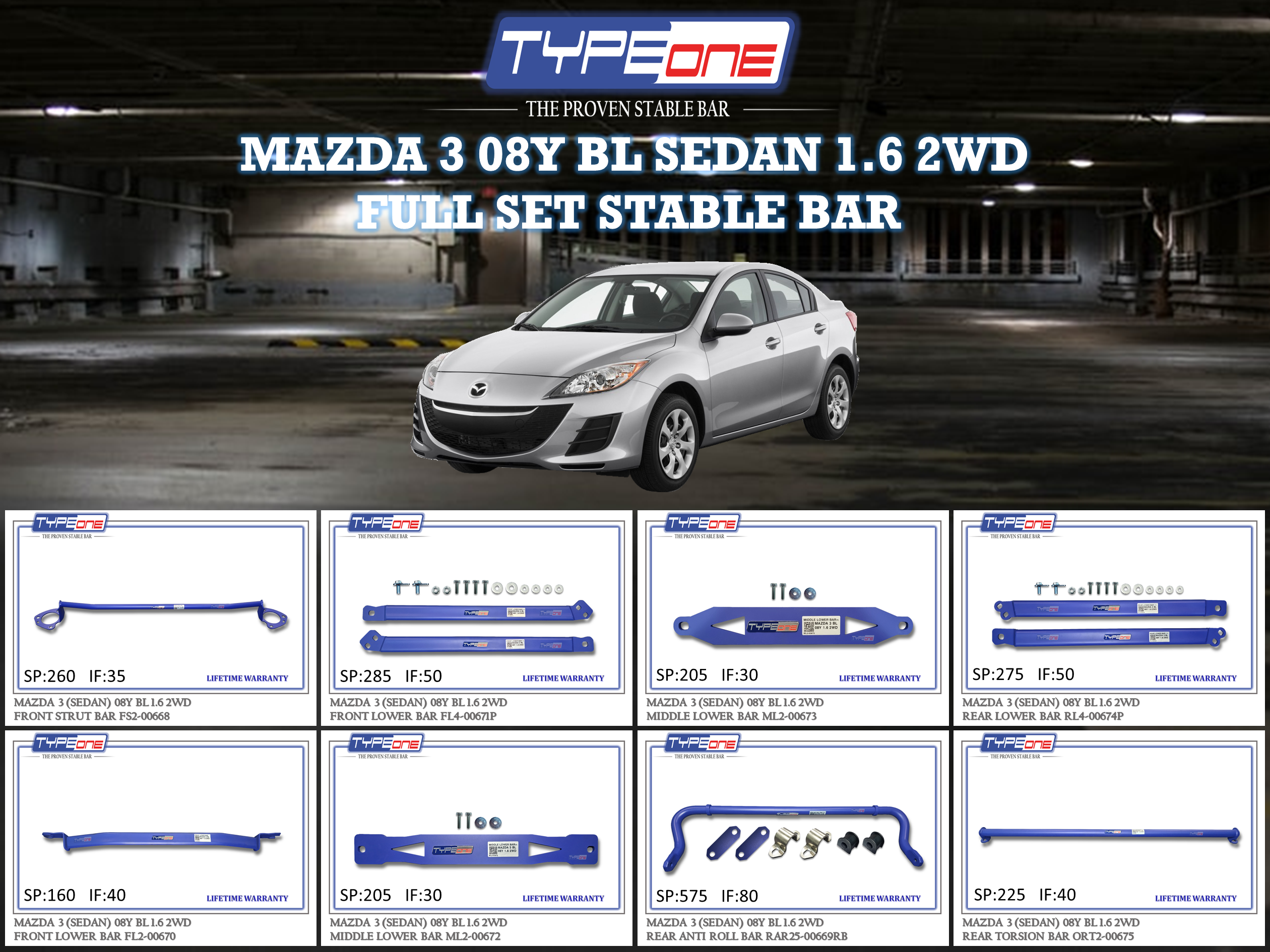(TYPEONE) MAZDA 3 08Y BL SEDAN 1.6 2WD