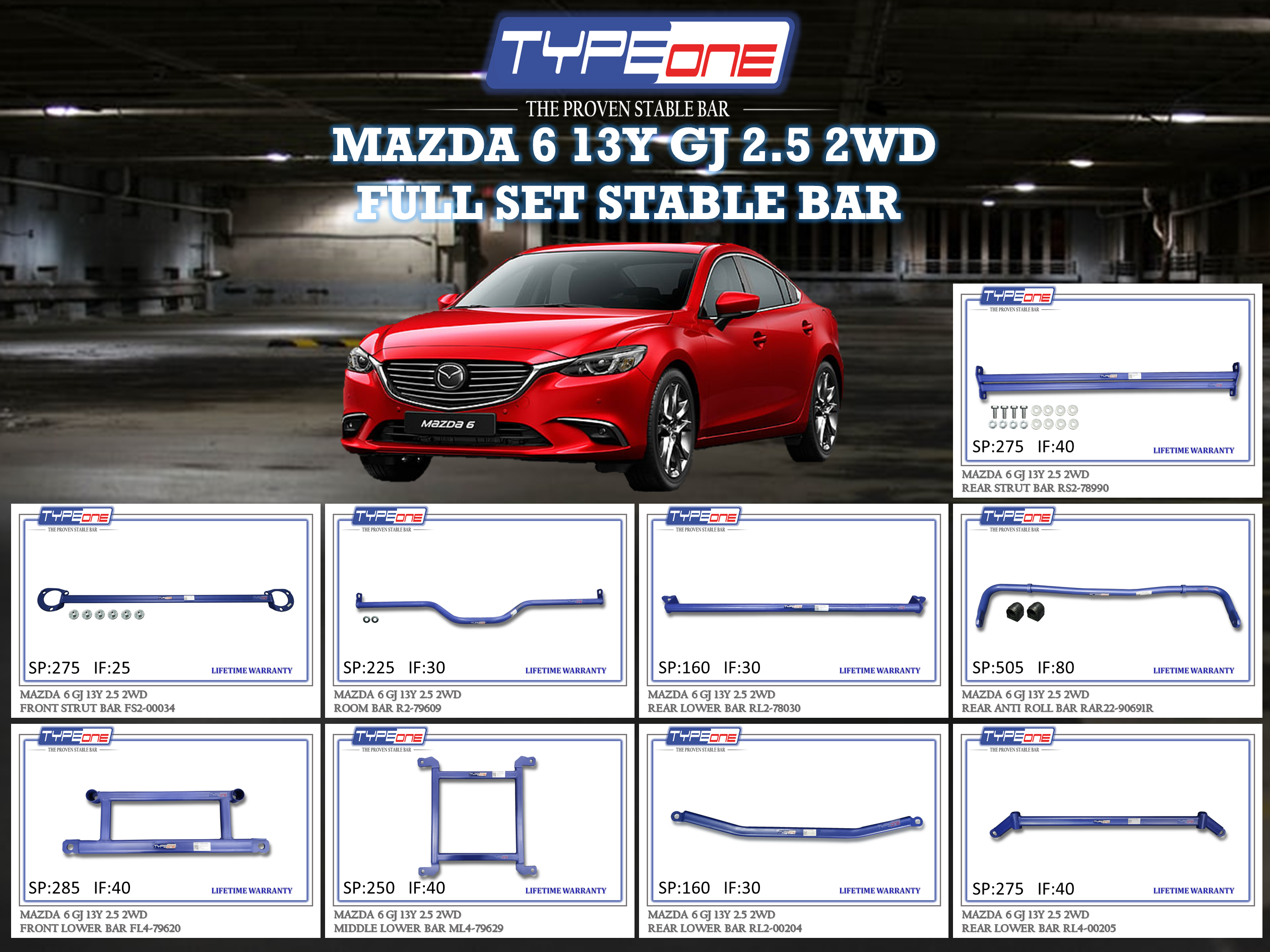 (TYPEONE) MAZDA 6 13Y GJ 2.5 2WD