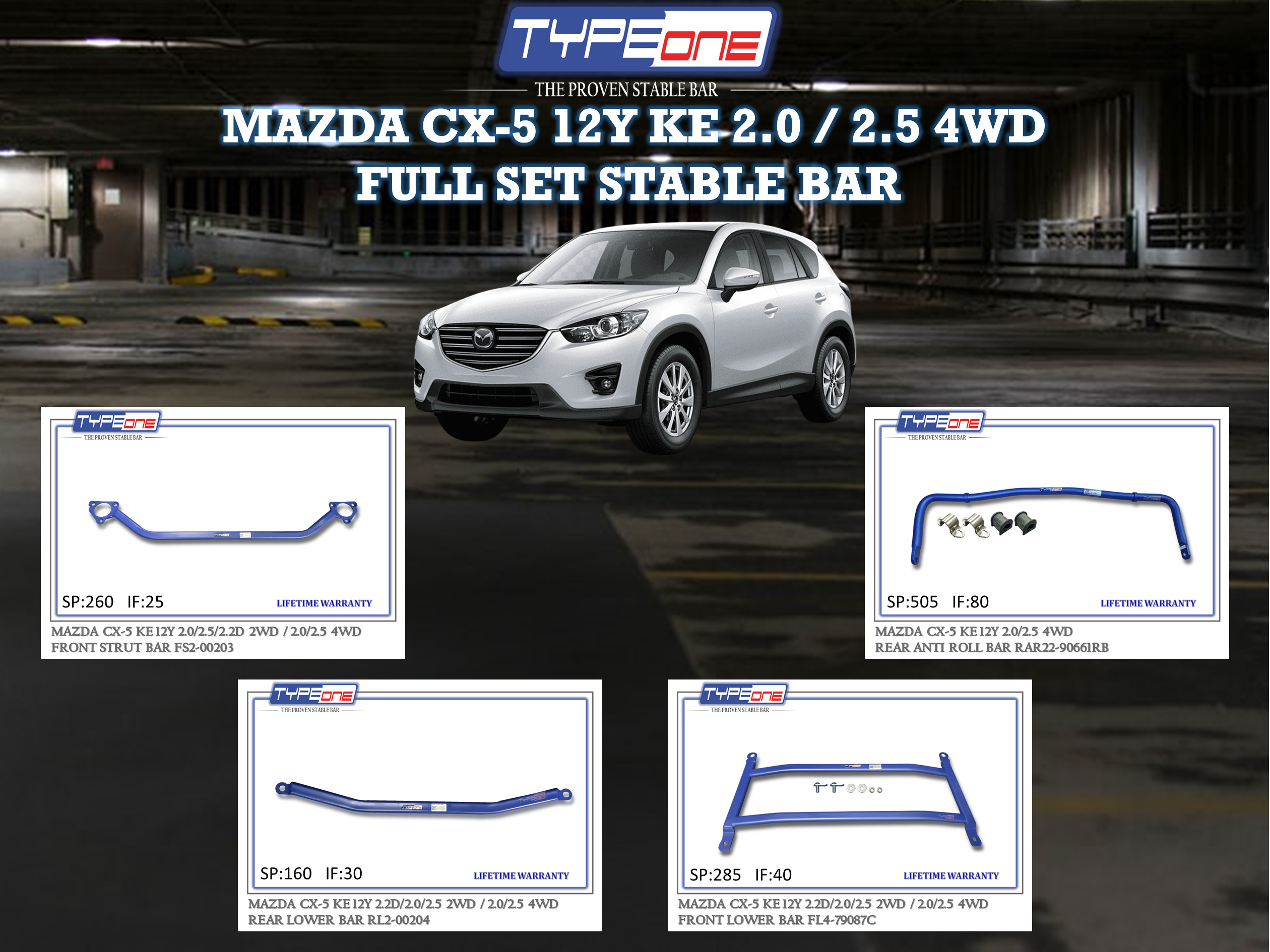(TYPEONE) MAZDA CX-5 12Y KE 2.0 , 2.5 4WD