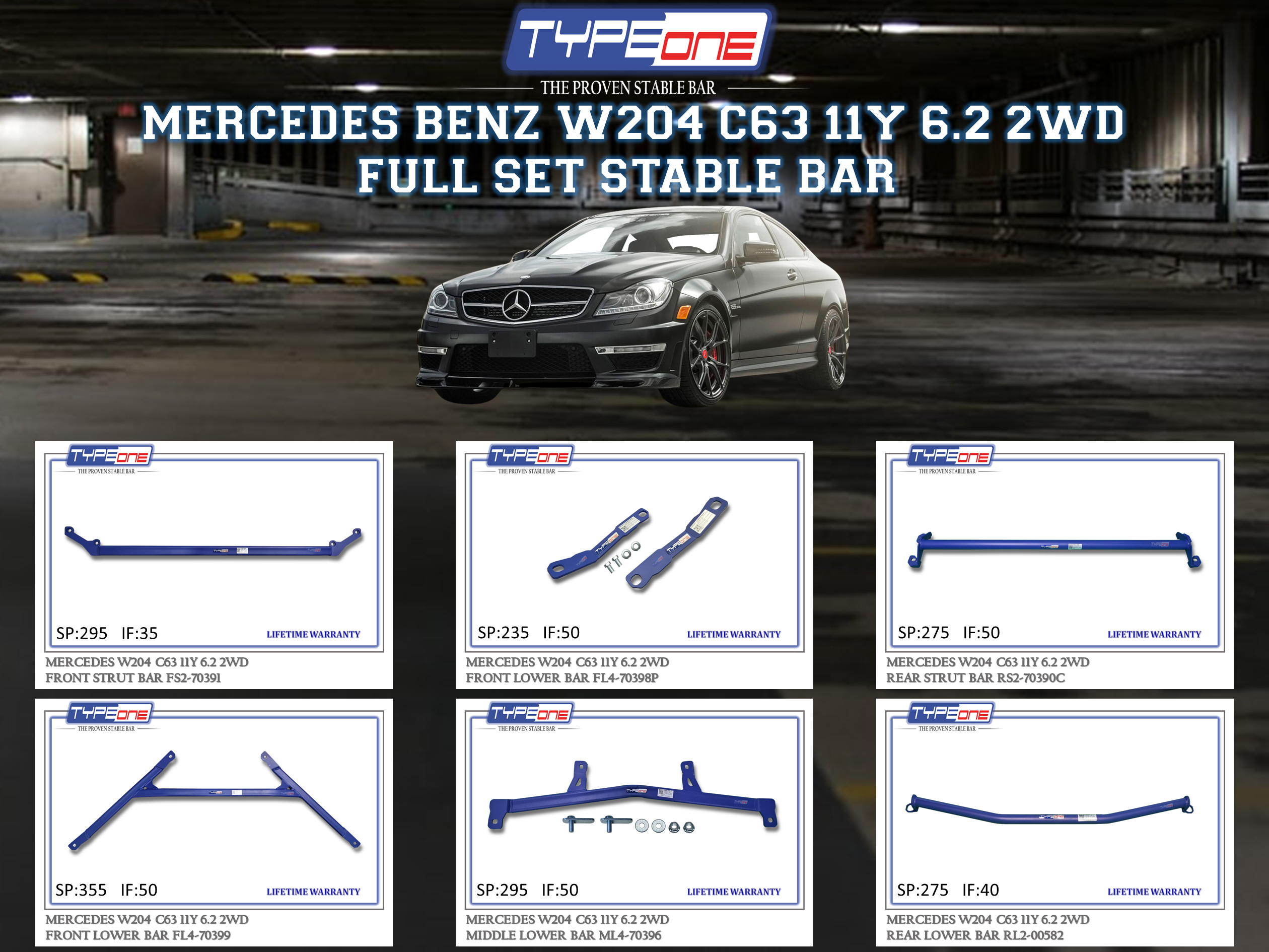 (TYPEONE) MERCEDES BENZ W204 C63 11Y 6.2 2WD
