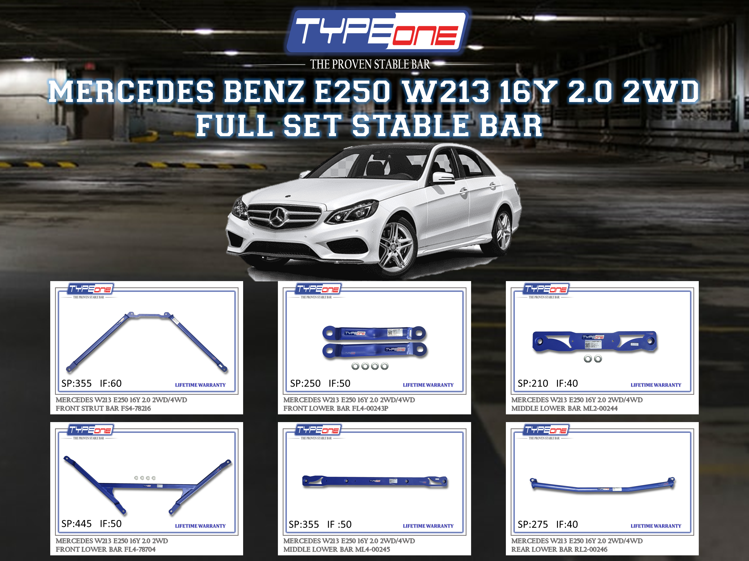 (TYPEONE) MERCEDES BENZ W213 E250 16Y 2.0 2WD / 4WD