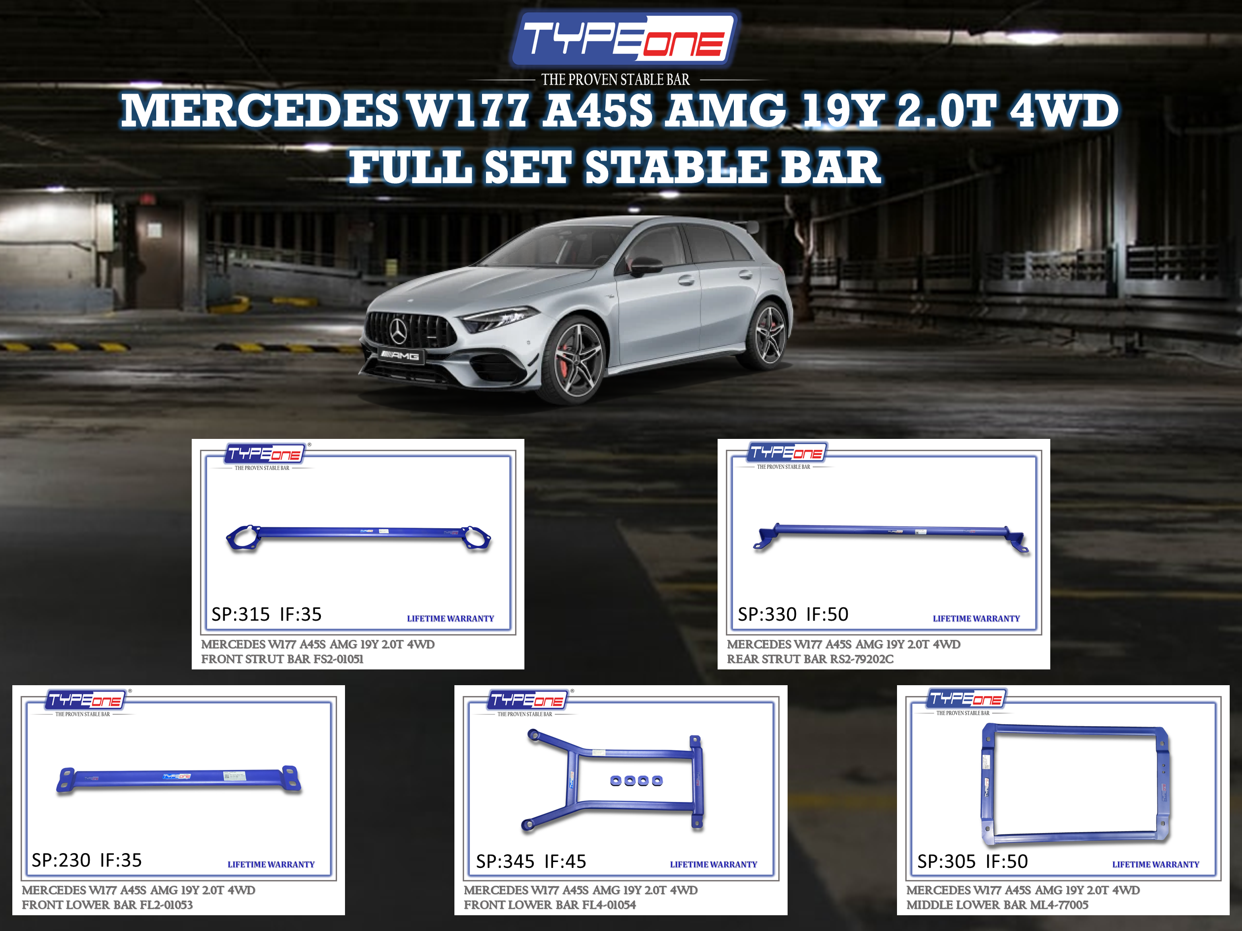 (TYPEONE) MERCEDES W177 A45S AMG 19Y 2.0T 4WD