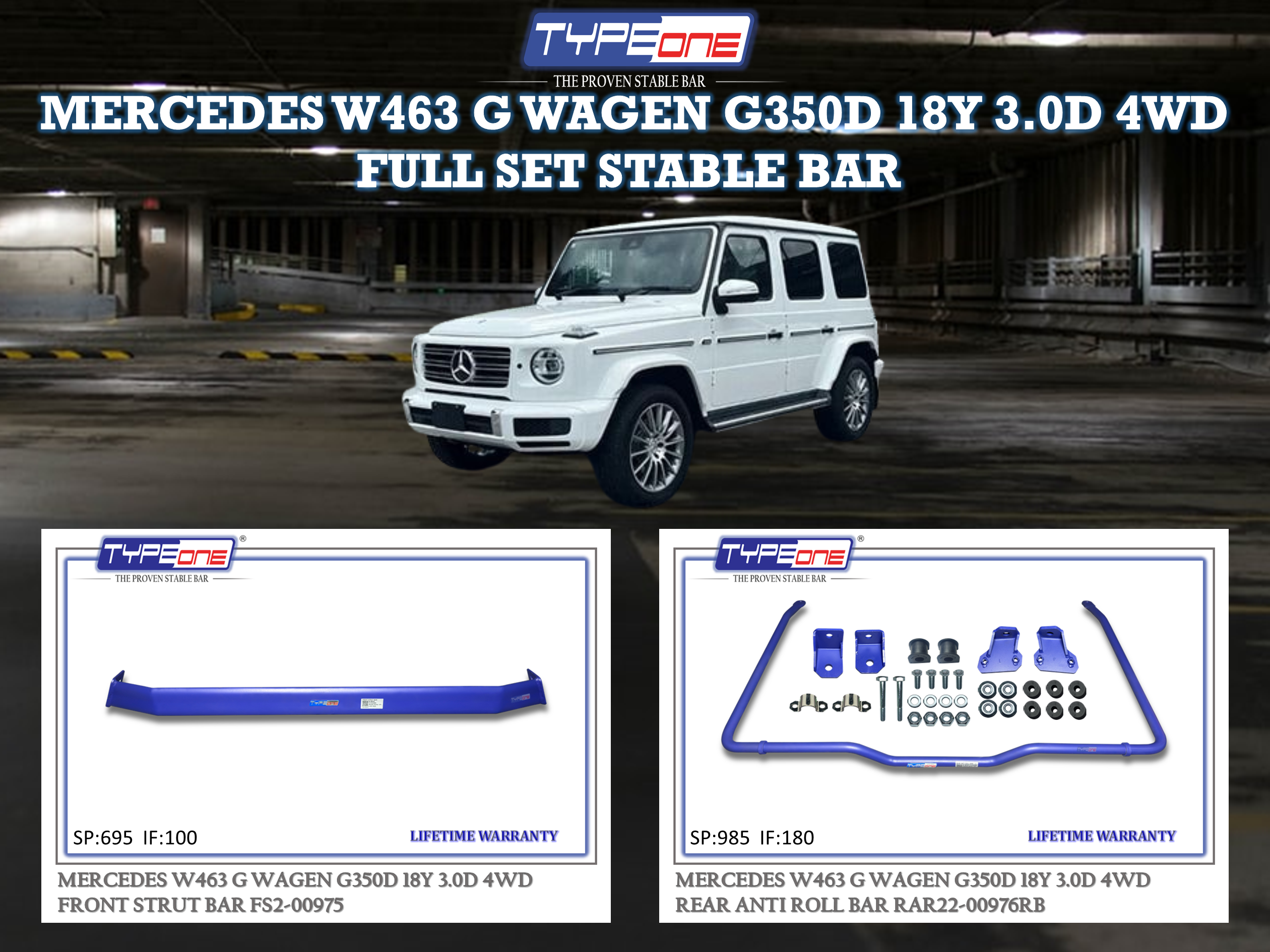 (TYPEONE) MERCEDES W463 G WAGEN G350D 18Y 3.0D 4WD