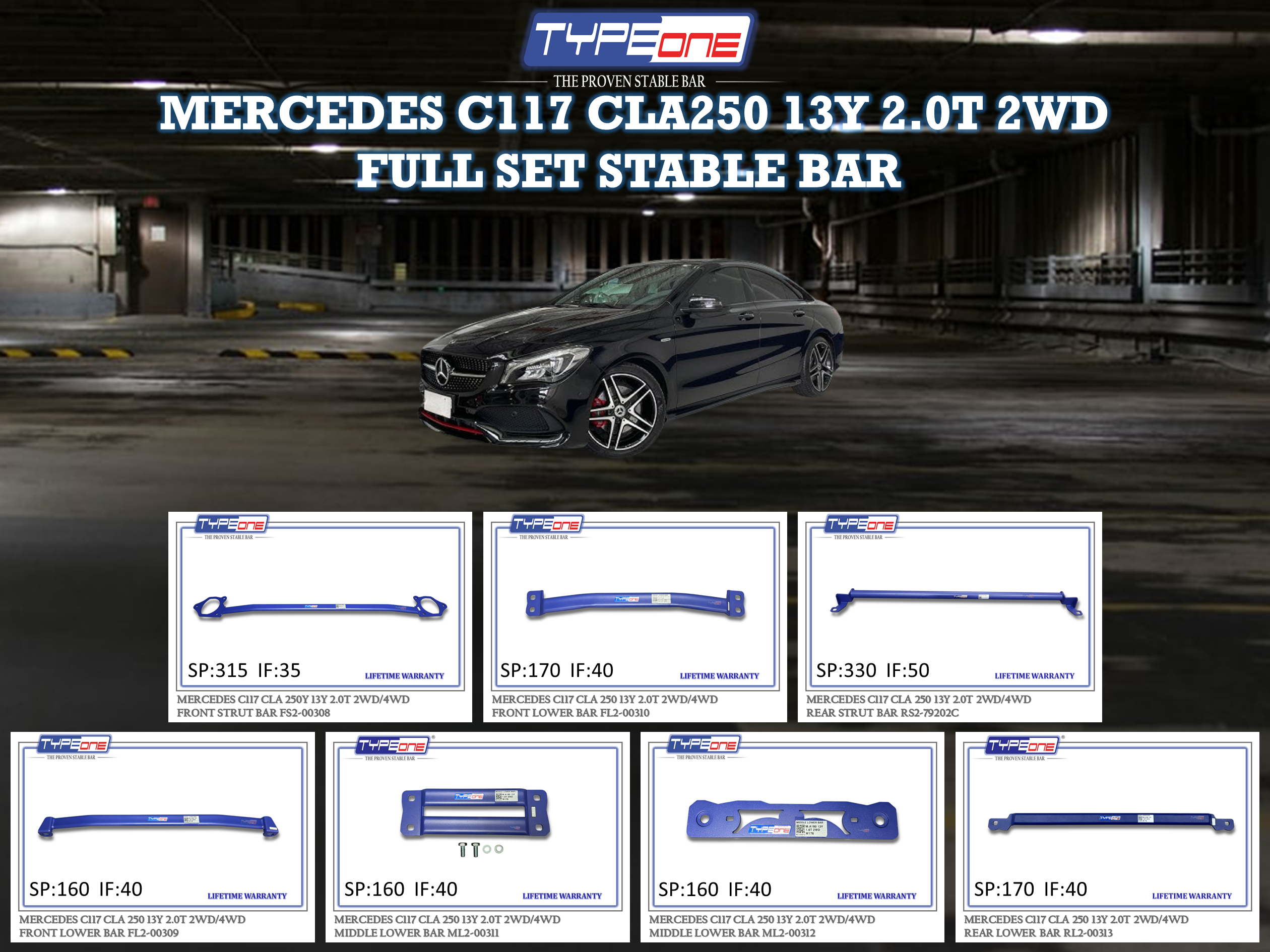 (TYPEONE) MERCEDES C117 CLA250 13Y 2.0T 2WD