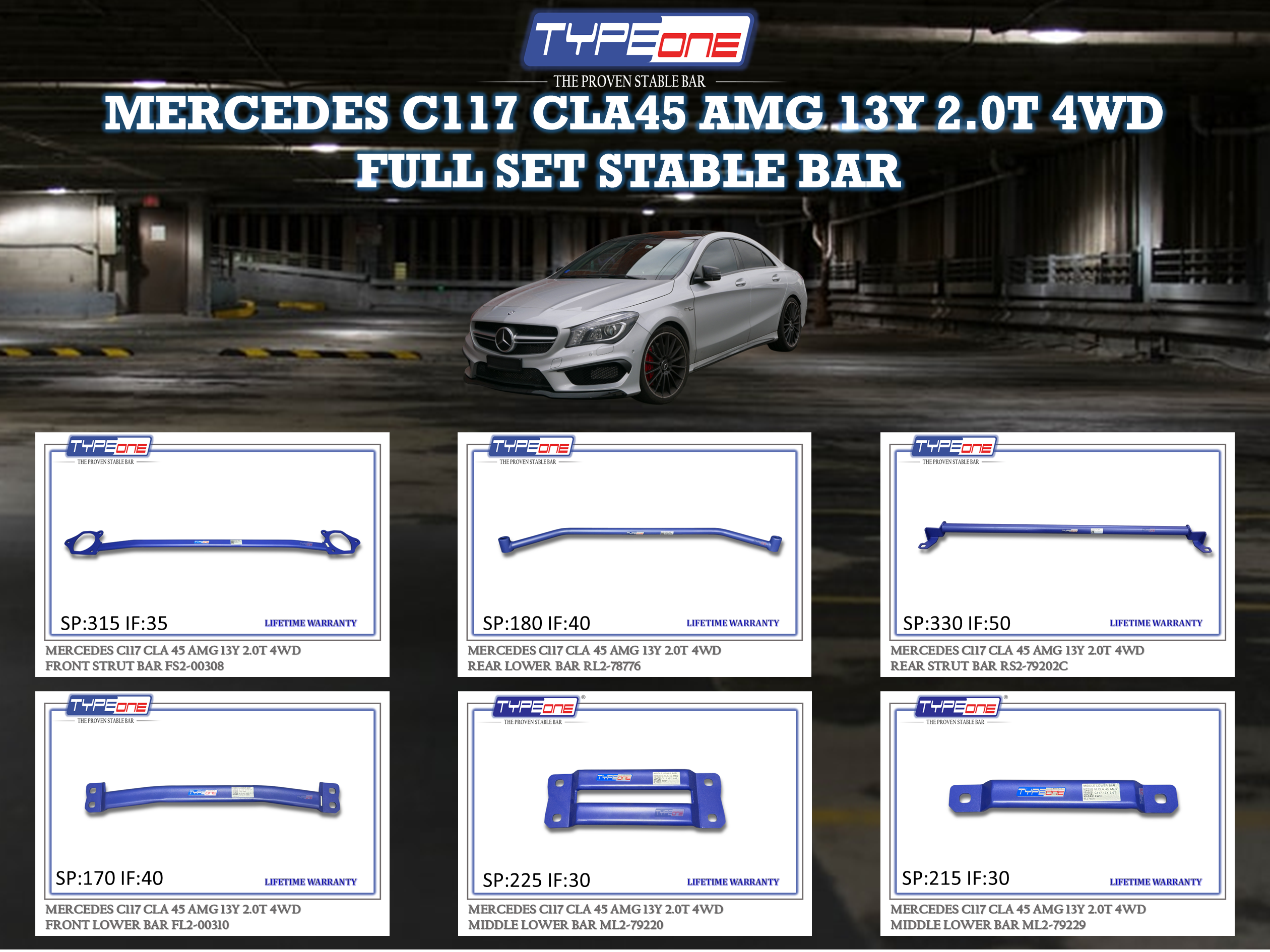 (TYPEONE) MERCEDES C117 CLA45 AMG 13Y 2.0T 4WD