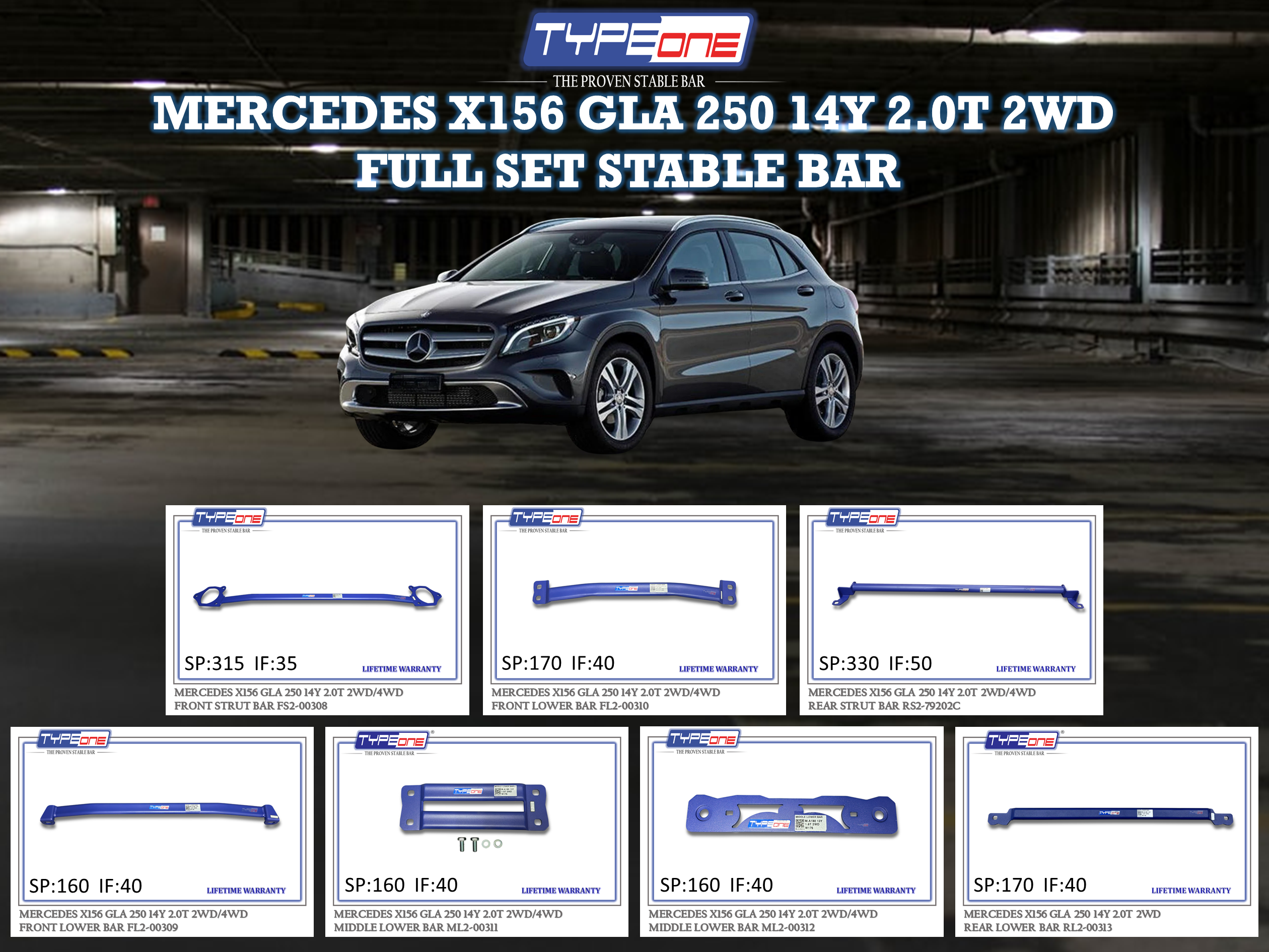 (TYPEONE) MERCEDES X156 GLA 250 14Y 2.0T 2WD / 4WD