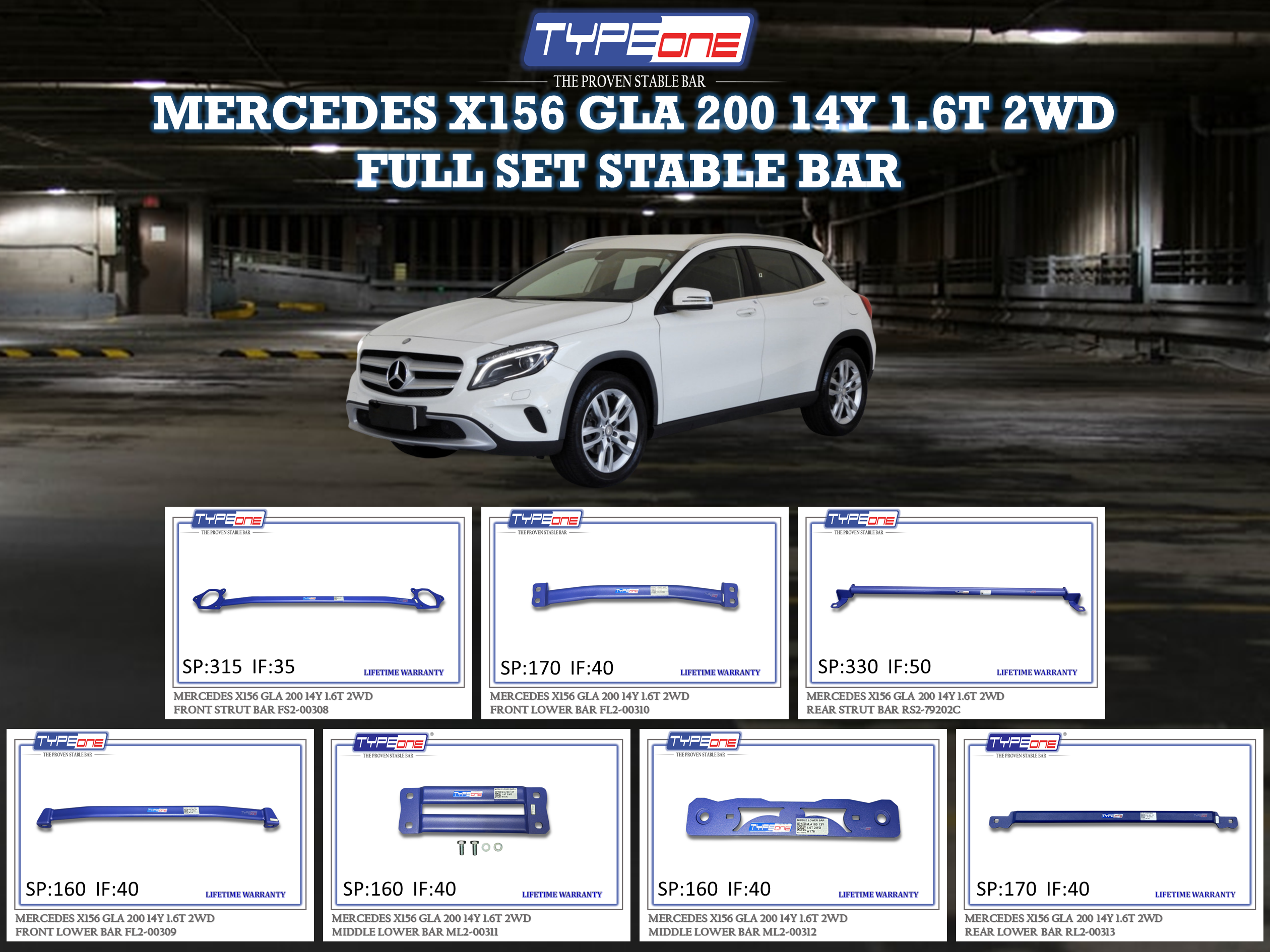 (TYPEONE) MERCEDES X156 GLA 200 14Y 1.6T 2WD.