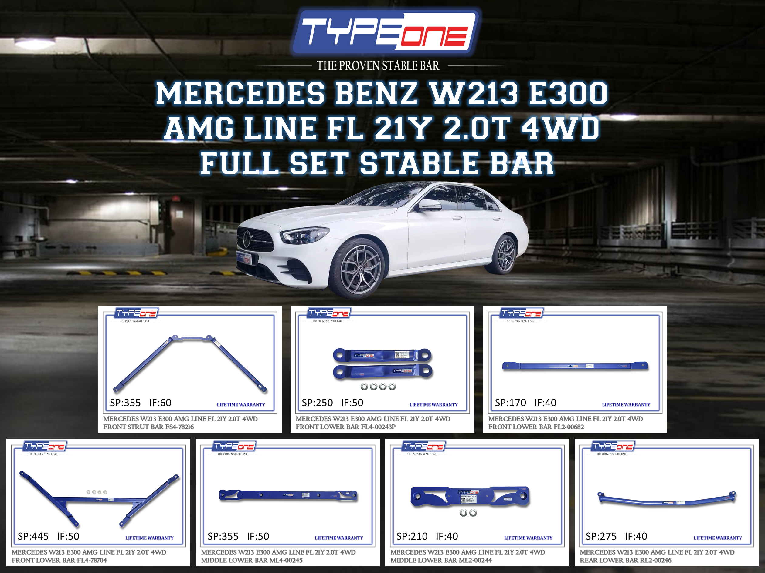 (TYPEONE) MERCEDES BENZ W213 E300 AMG LINE FL 21Y 2.0T 4WD