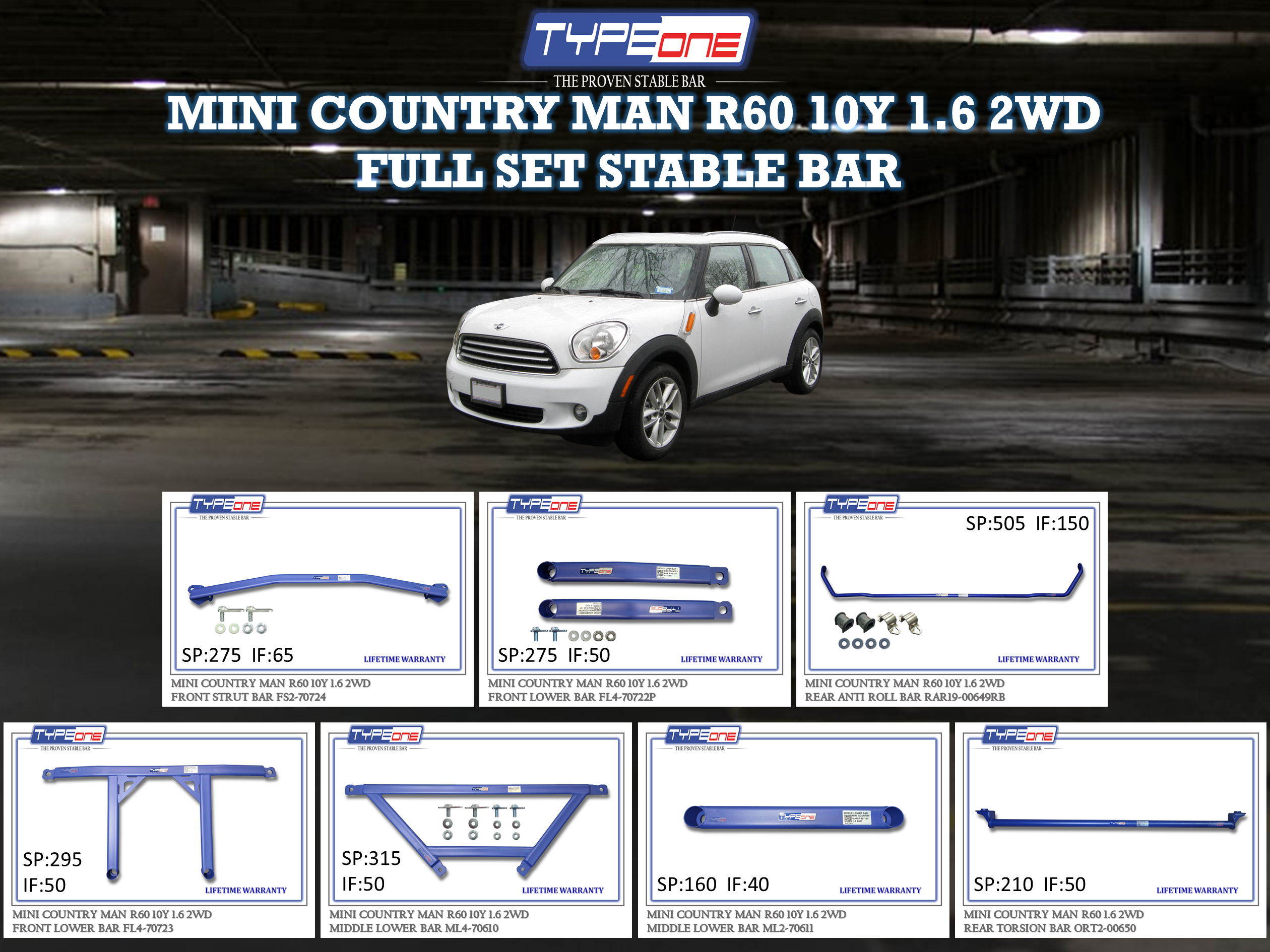(TYPEONE) MINI COOPER COUNTRY MAN R60 10Y 1.6 2WD