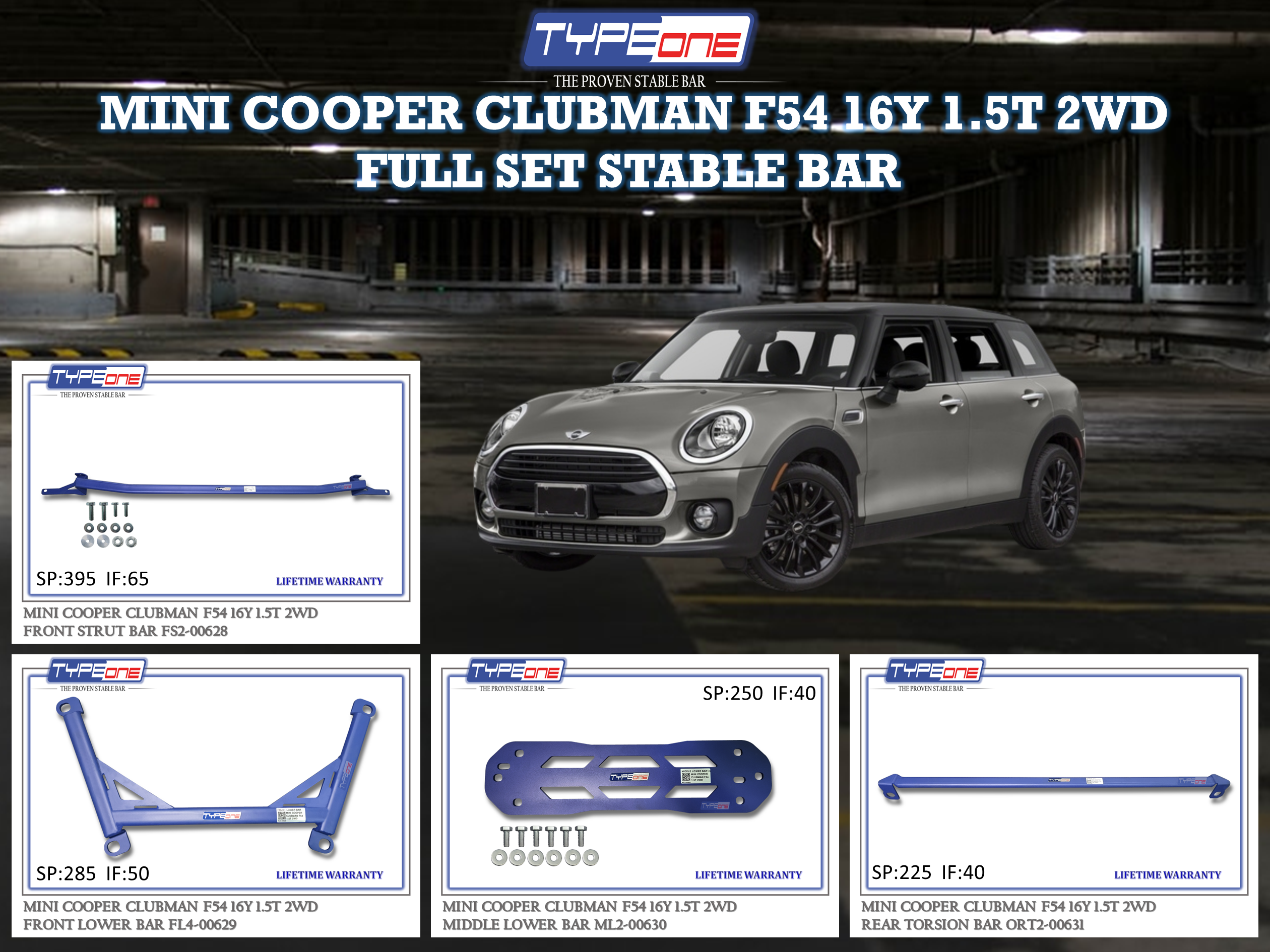 (TYPEONE) MINI COOPER CLUBMAN F54 16Y 1.5T 2WD