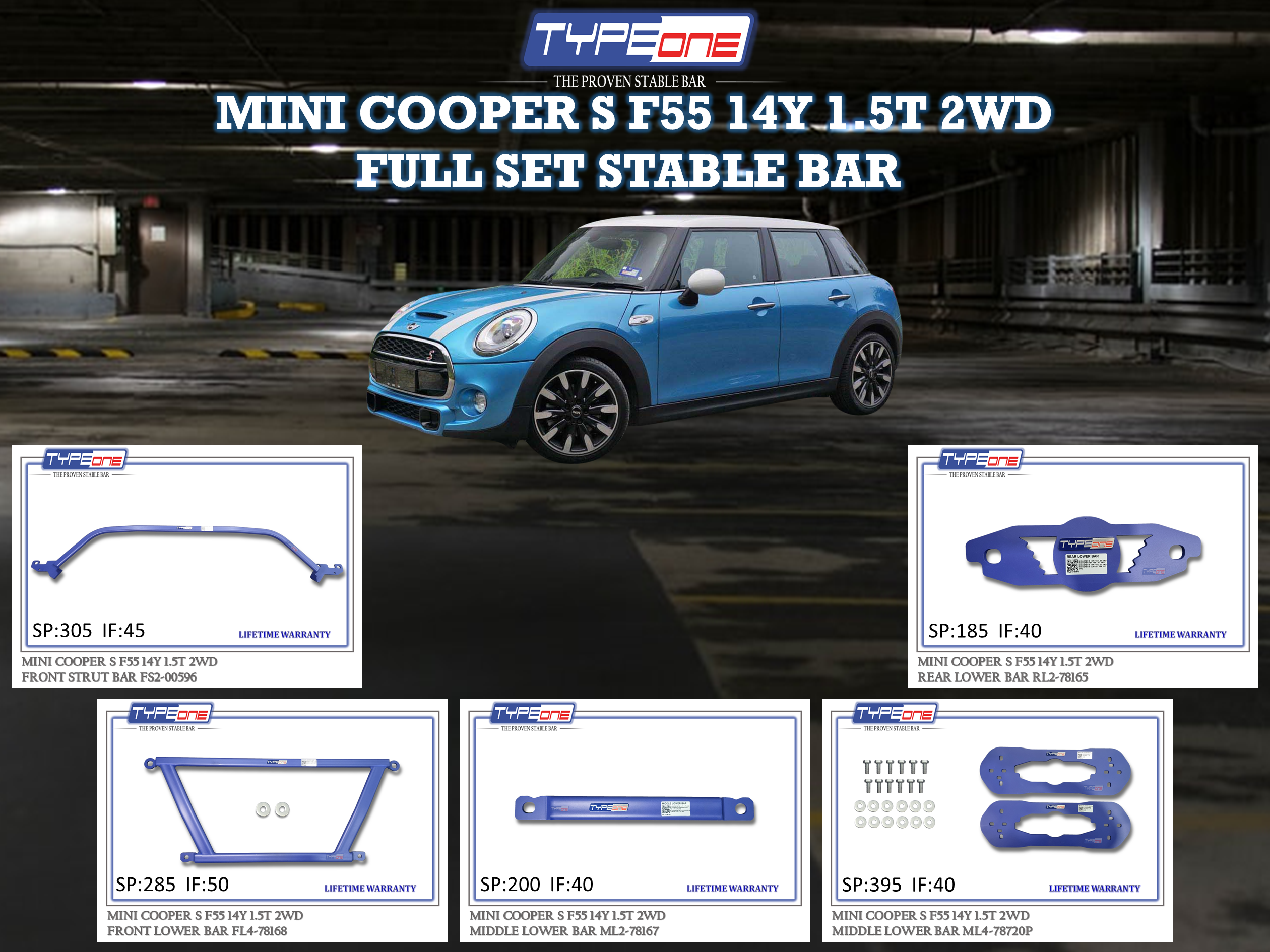 (TYPEONE) MINI COOPER S (F55 / F56) 14Y 1.5T OR 2.0T 2WD