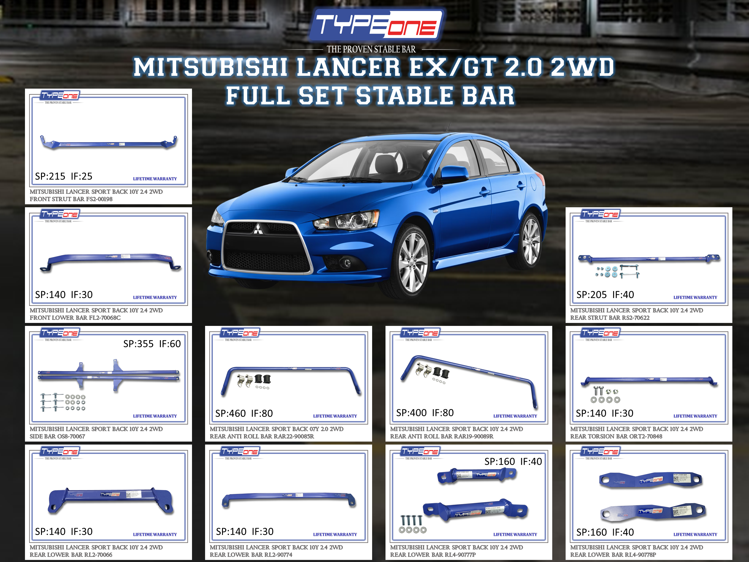(TYPEONE) MITSUBISHI LANCER SPORT BACK 10Y 2.4 2WD