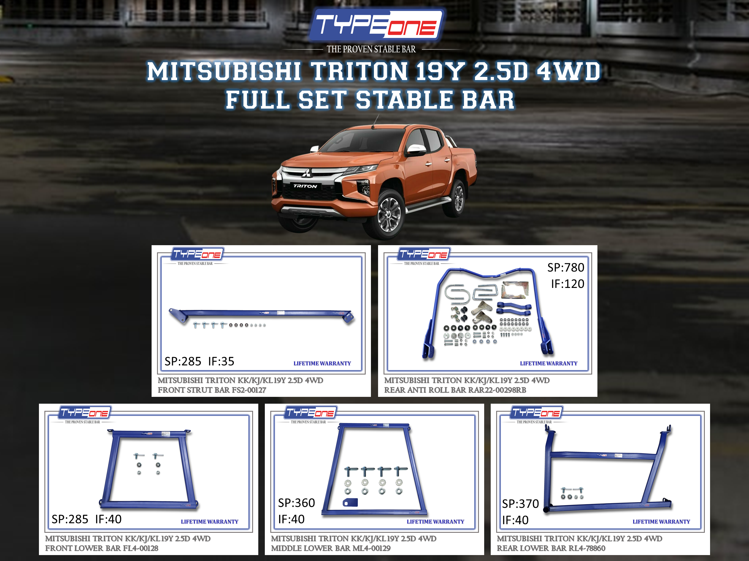 (TYPEONE) MITSUBISHI TRITON 19Y 2.5D 4WD