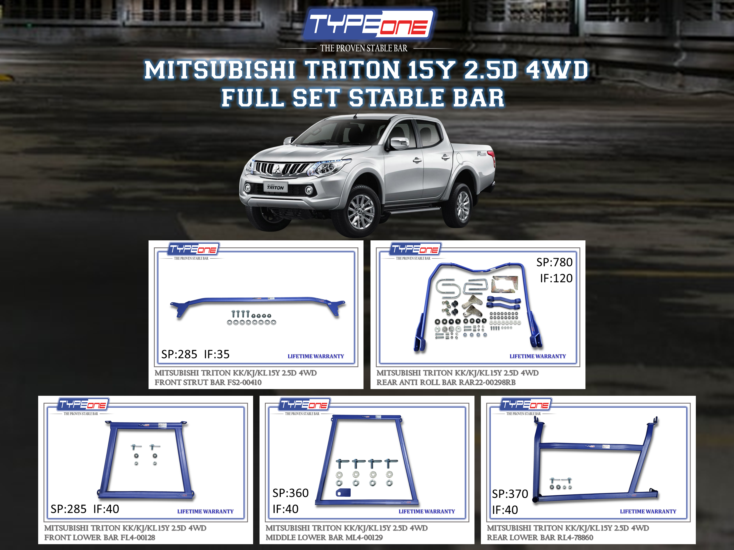 (TYPEONE) MITSUBISHI TRITON 15Y 2.5D 4WD