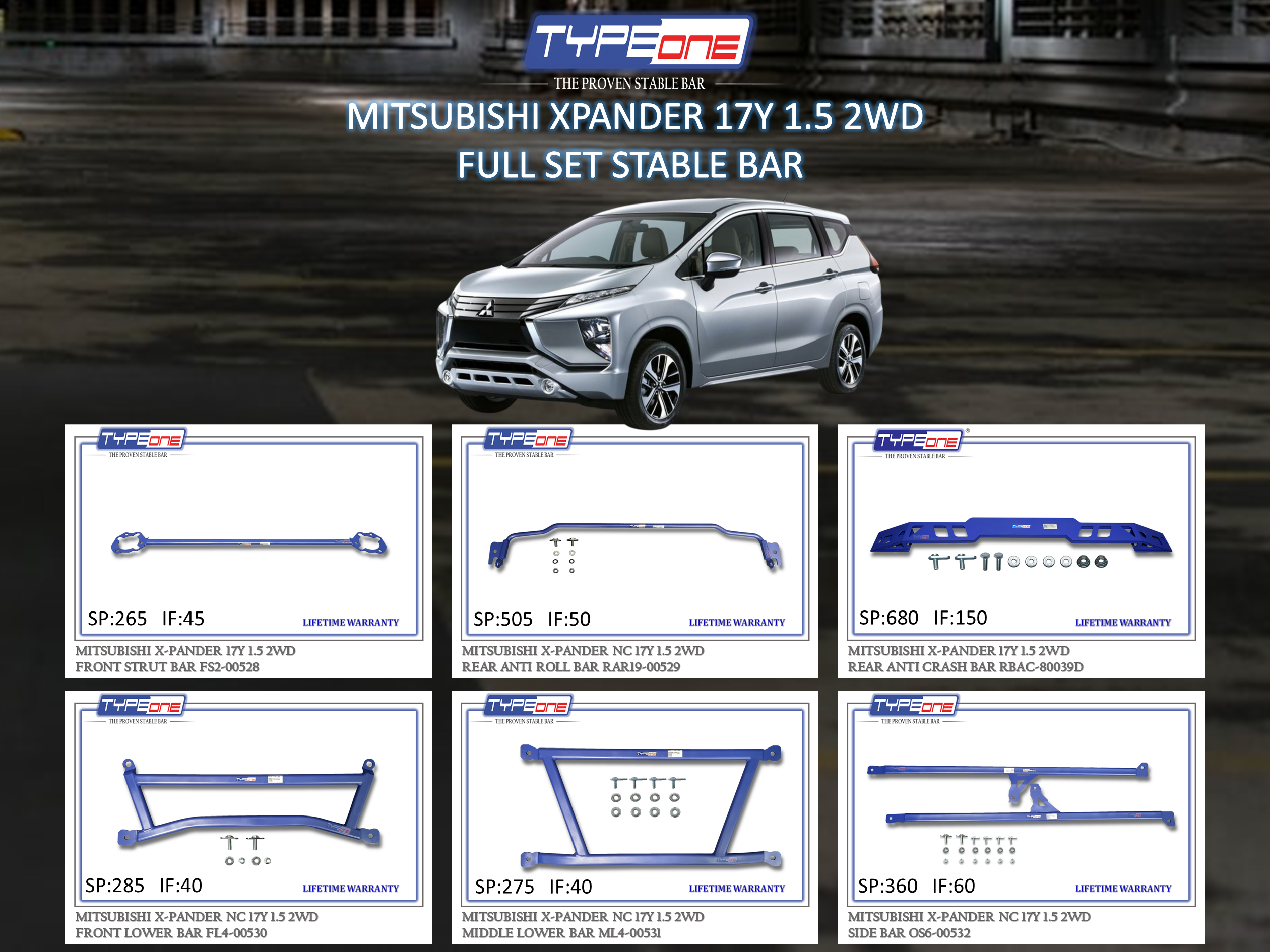 (TYPEONE) MITSUBISHI XPANDER 17Y 1.5 2WD