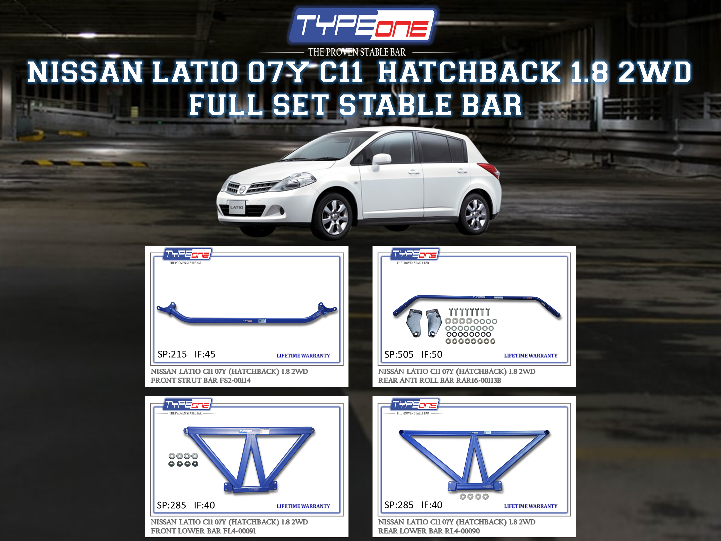 (TYPEONE) NISSAN LATIO 07Y C11 (HATCHBACK) 1.8 2WD