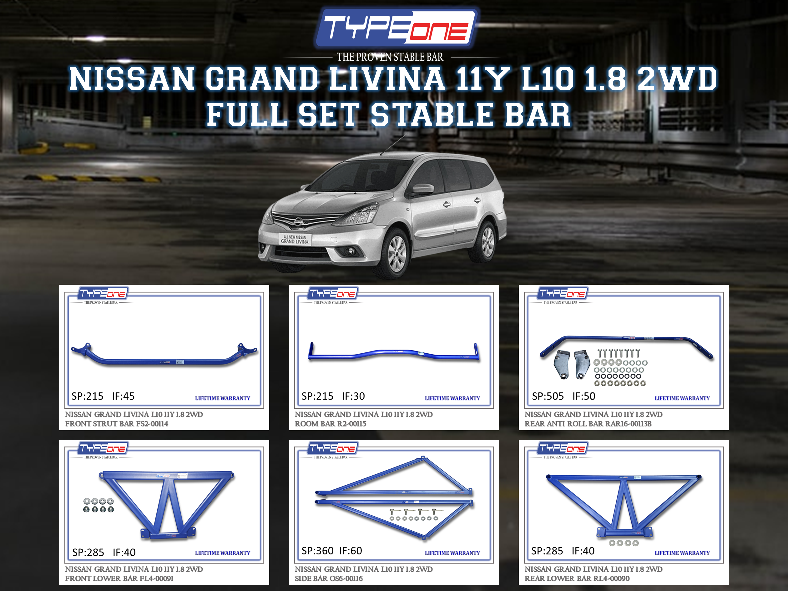 (TYPEONE) NISSAN GRAND LIVINA 11Y L10 1.8 2WD