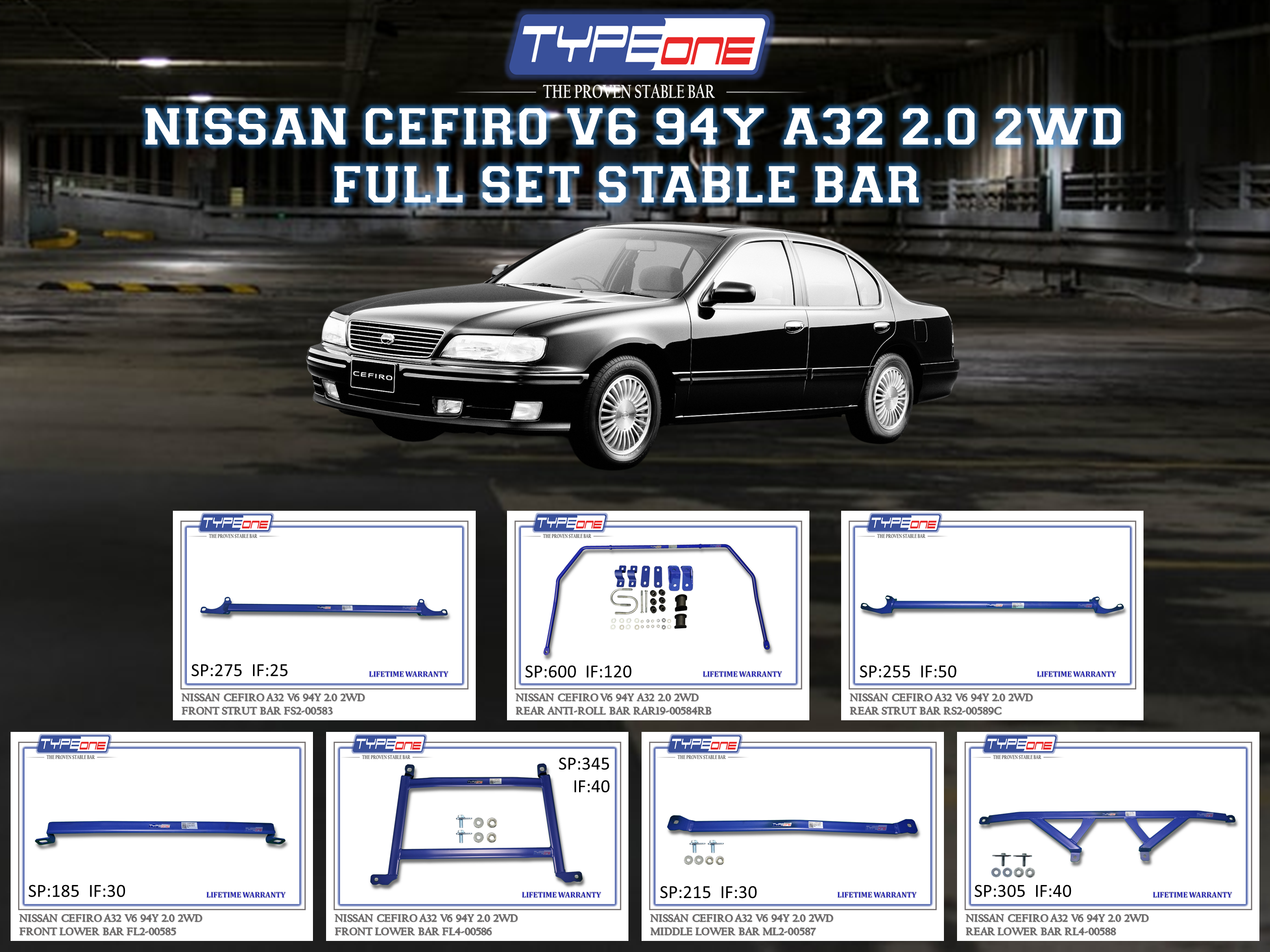 (TYPEONE) NISSAN CEFIRO V6 94Y A32 2.0 2WD