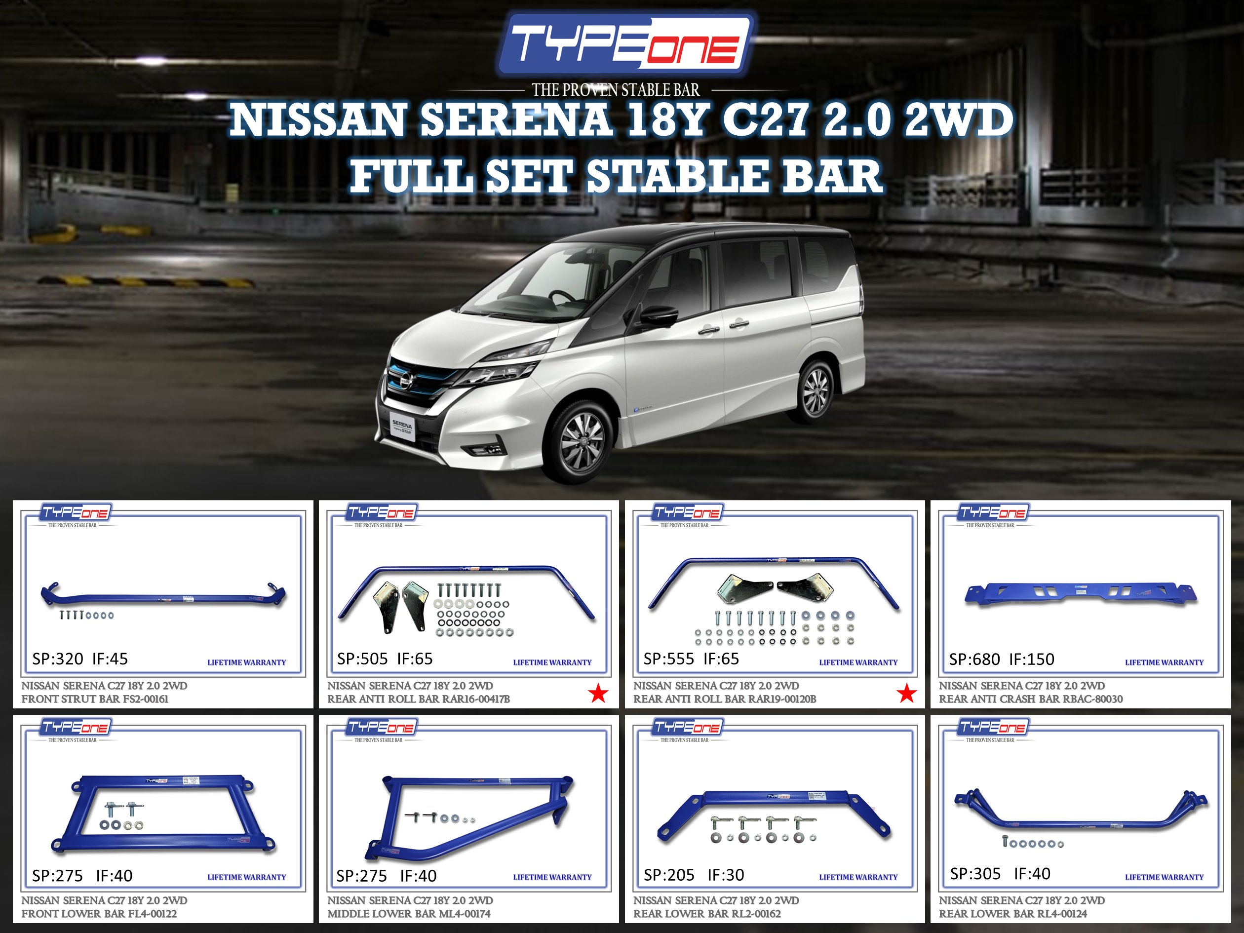 (TYPEONE) NISSAN SERENA 18Y C27 2.0 2WD