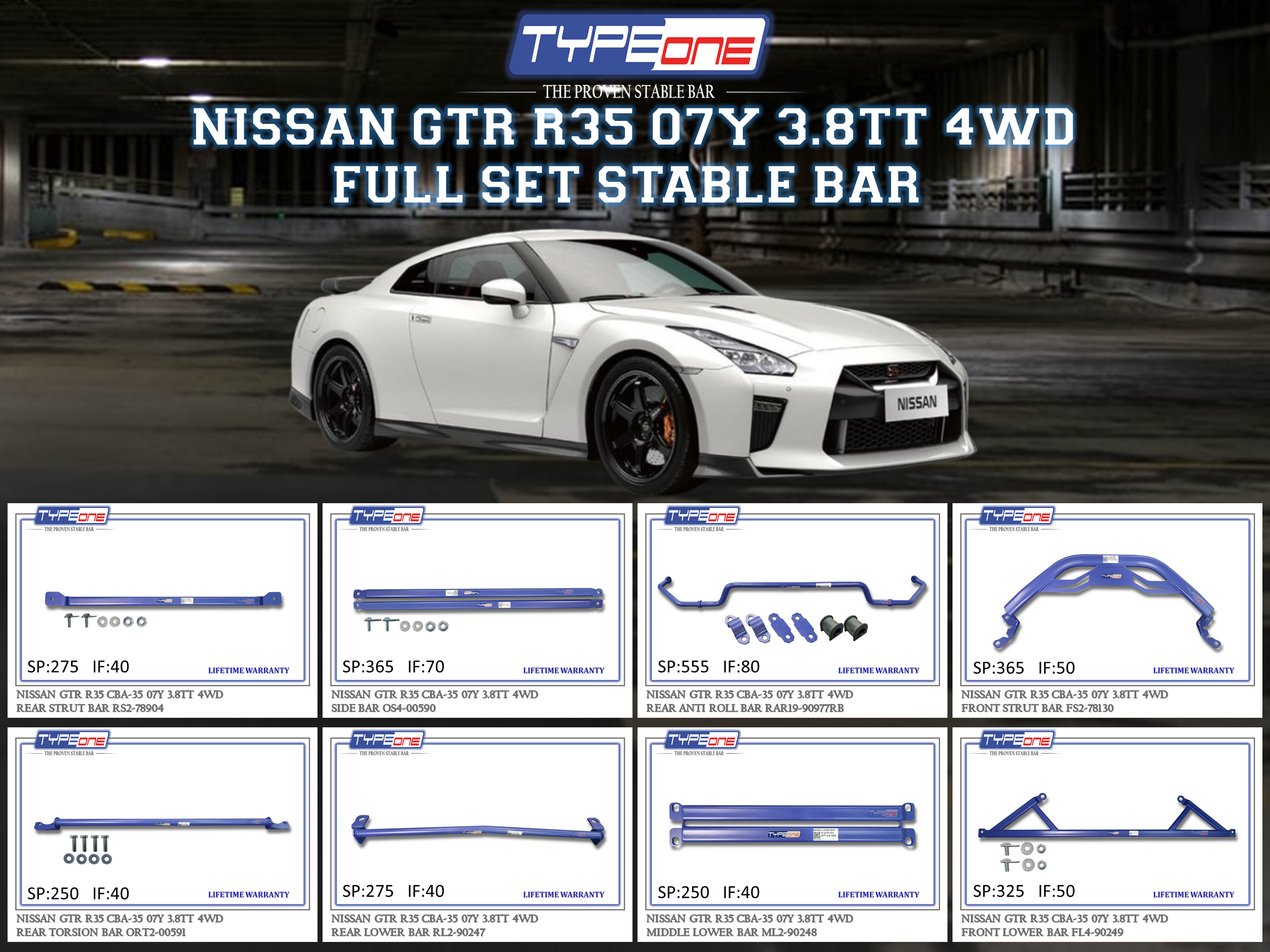 (TYPEONE) NISSAN GTR R35 07Y 3.8TT CBA-35 4WD