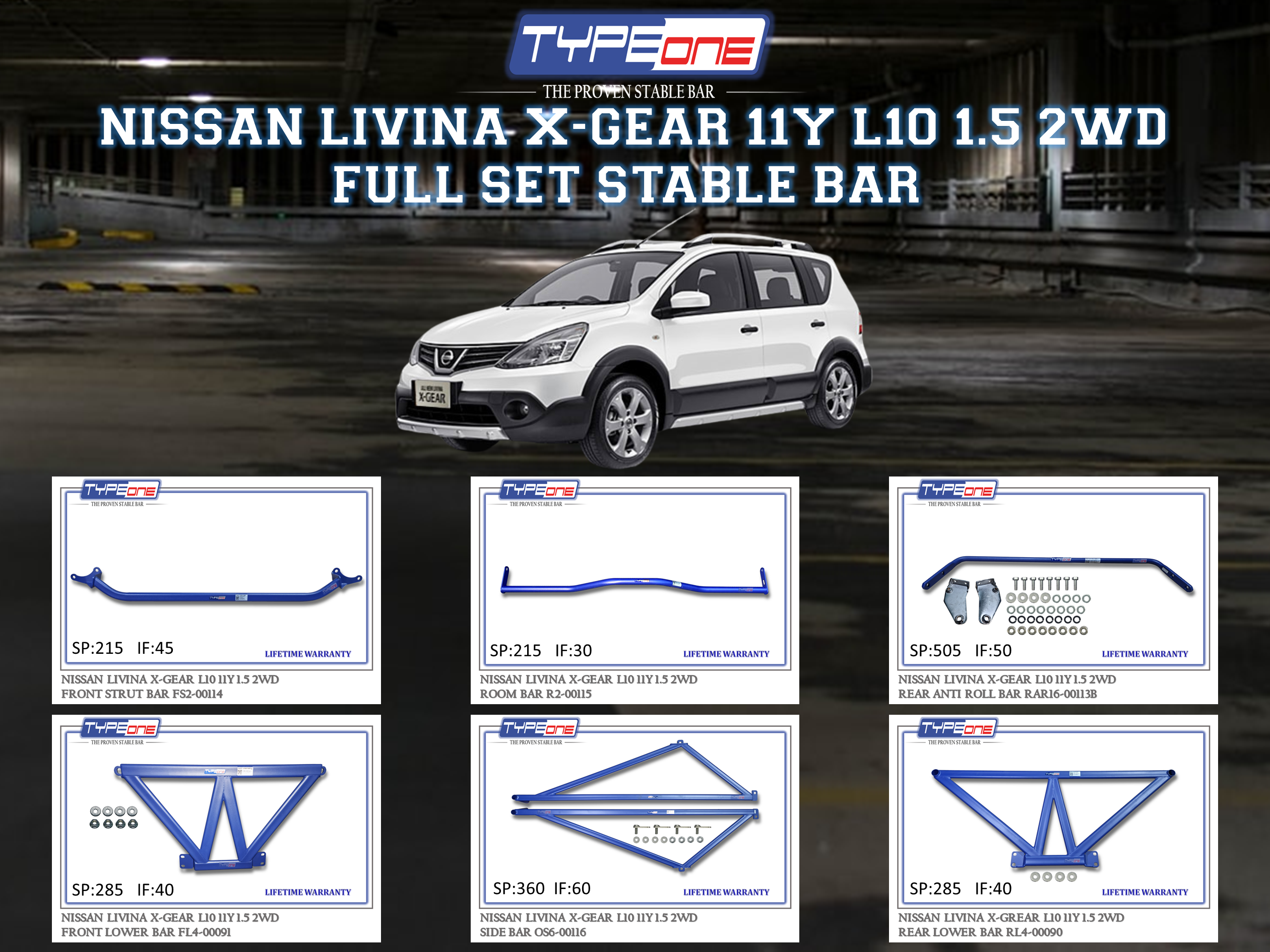 (TYPEONE) NISSAN LIVINA X-GEAR 11Y L10 1.5 2WD