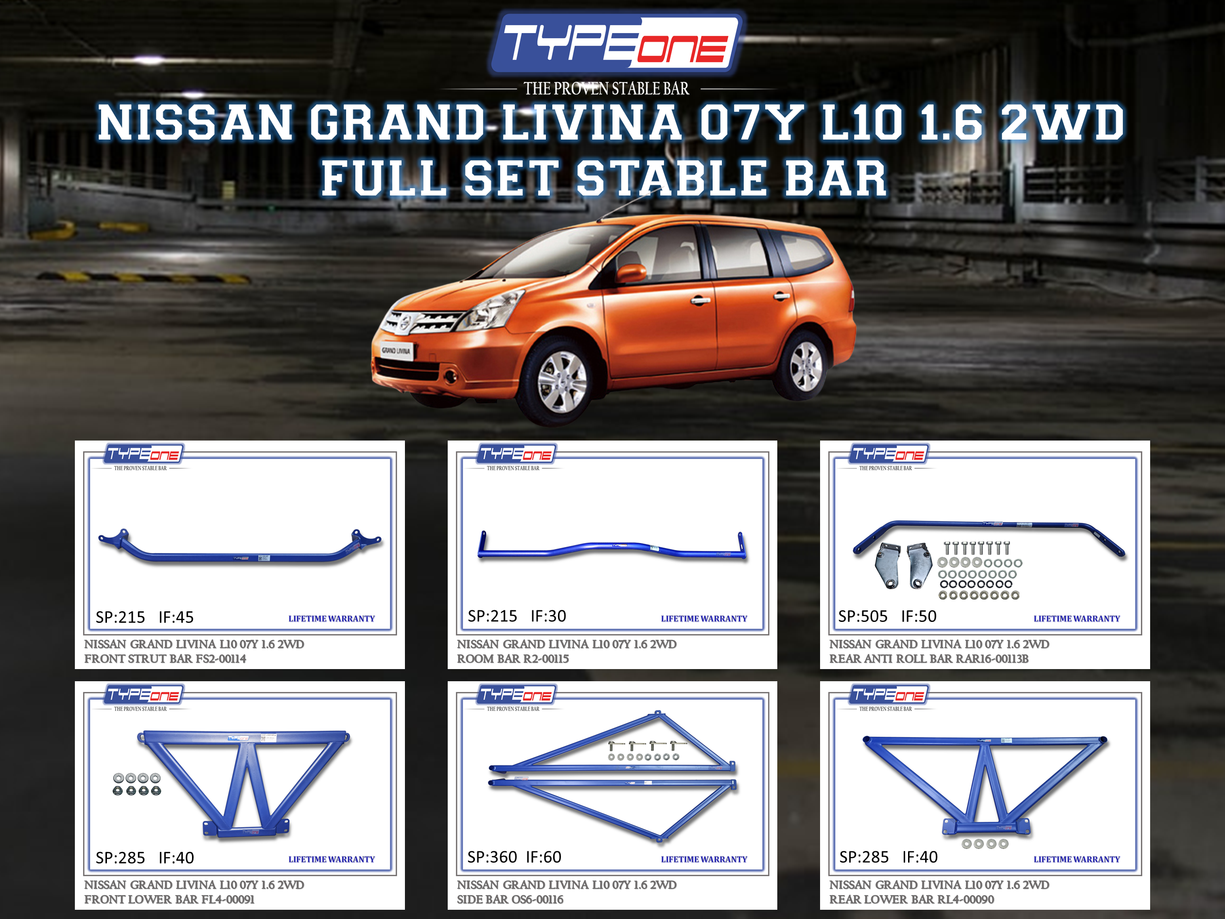 (TYPEONE) NISSAN GRAND LIVINA 07Y L10 1.6 2WD