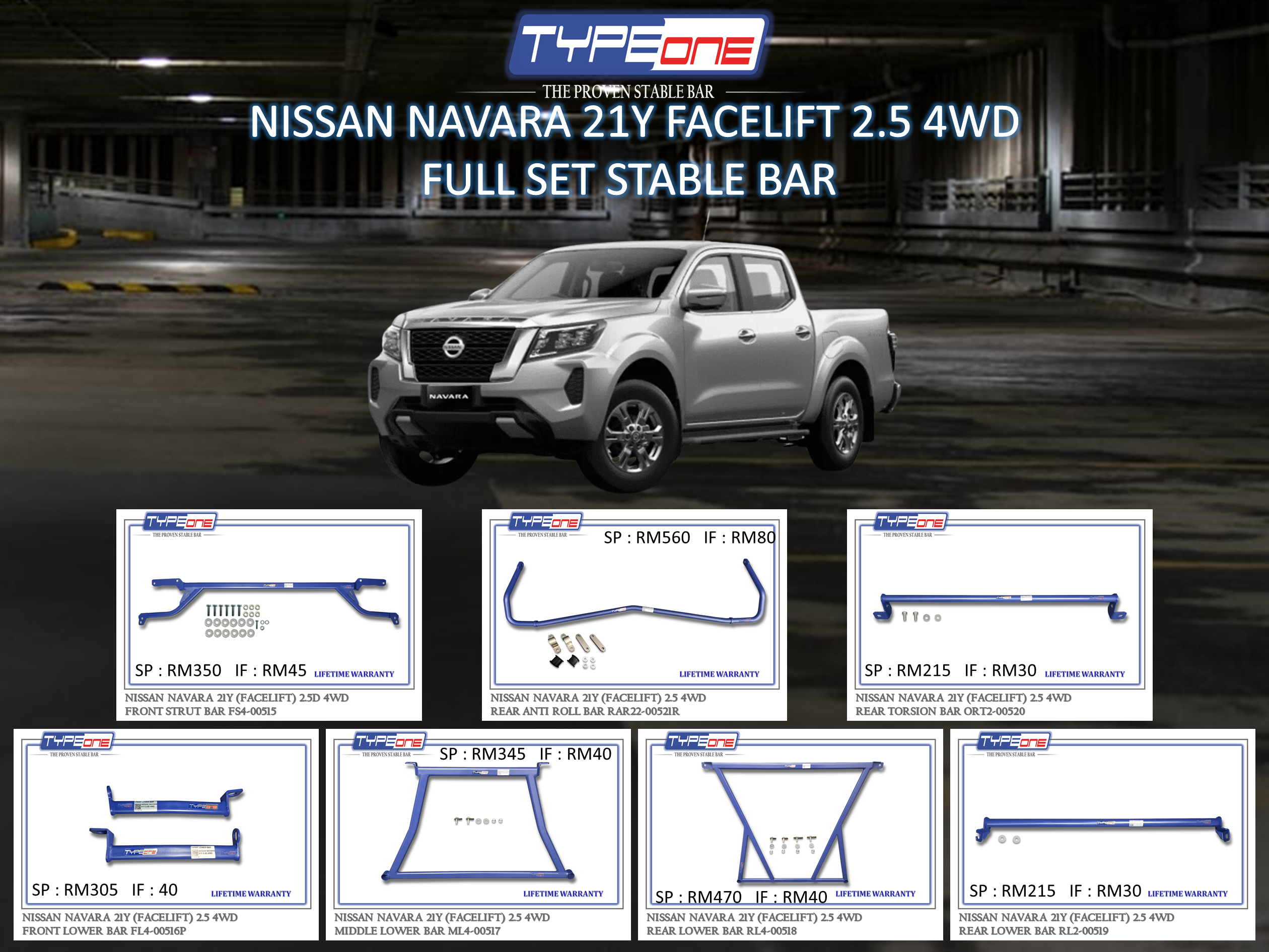 (TYPEONE) NISSAN NAVARA 21Y FACELIFT 2.5 4WD.