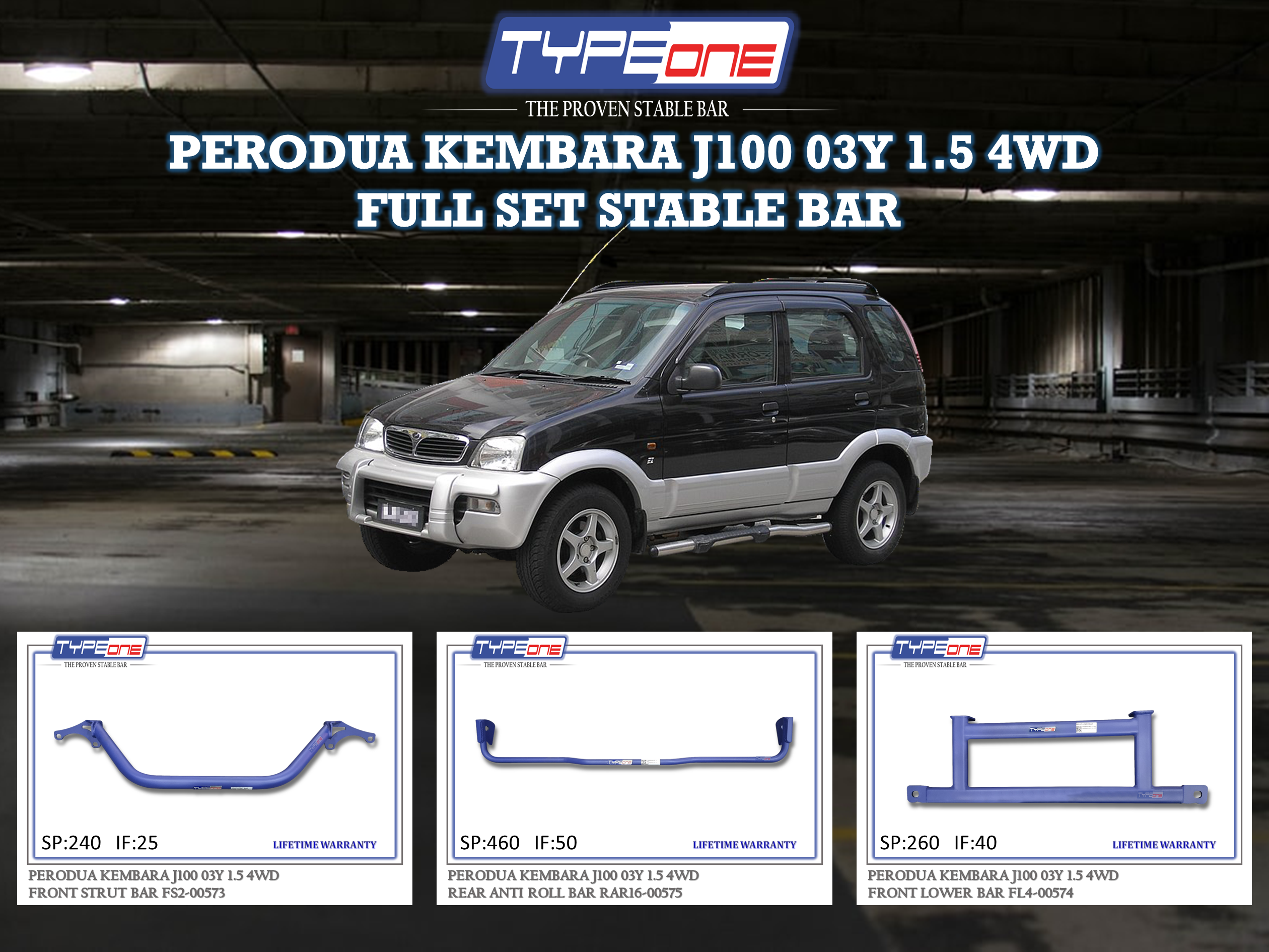 (TYPEONE) PERODUA KEMBARA J100 03Y 1.5 4WD