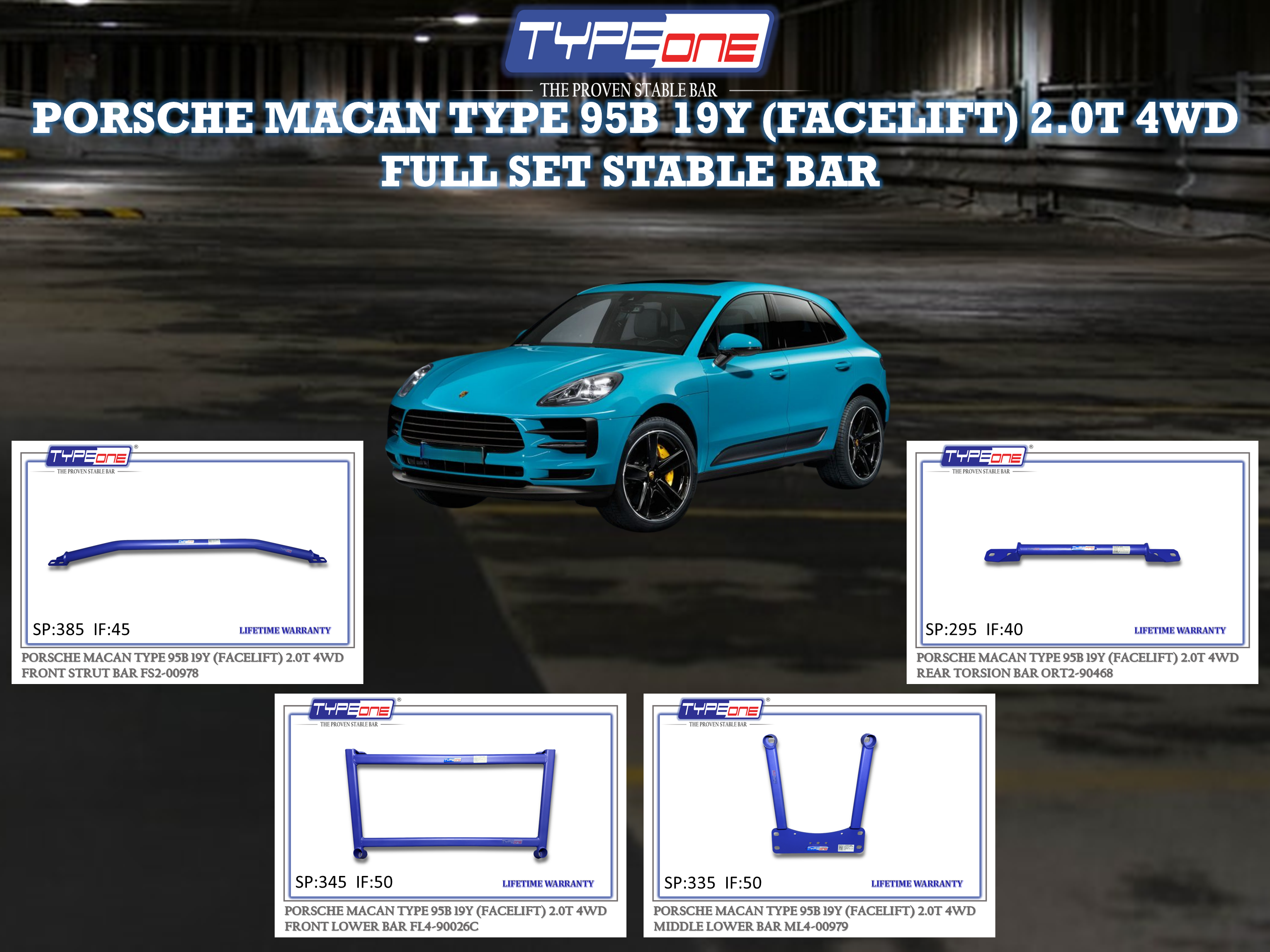 (TYPEONE) PORSCHE MACAN TYPE 95B 19Y (FACELIFT) 2.0T 4WD