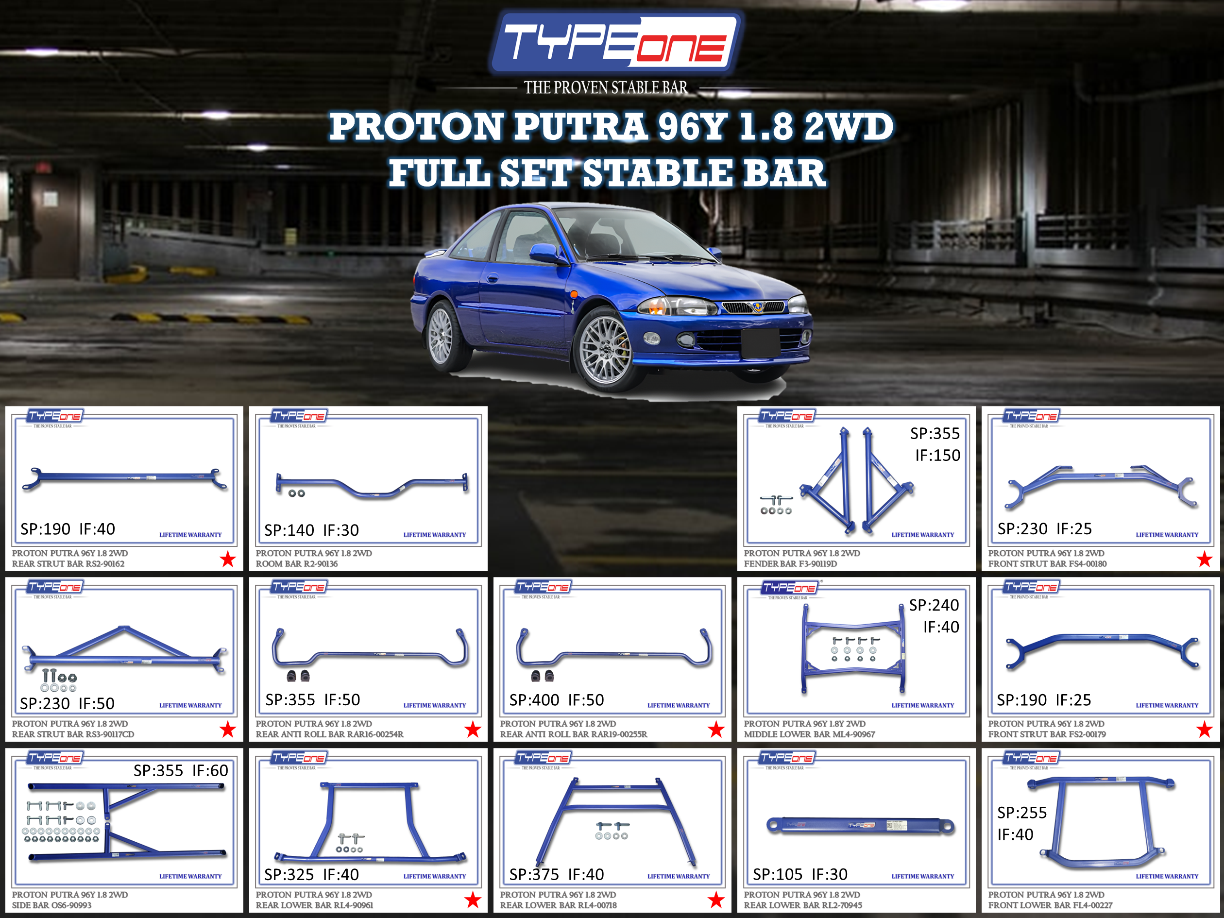 (TYPEONE) PROTON PUTRA 96Y 1.8 2WD