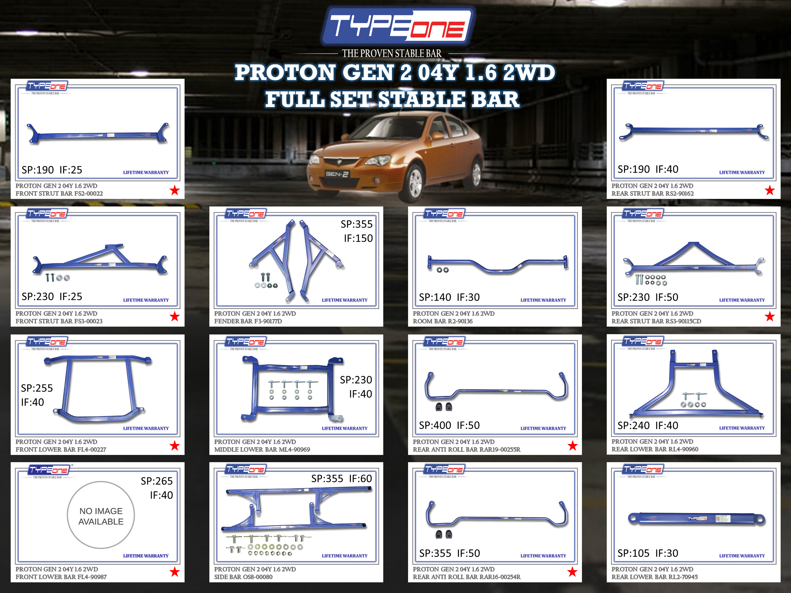 (TYPEONE) PROTON GEN 2 04Y 1.6 2WD